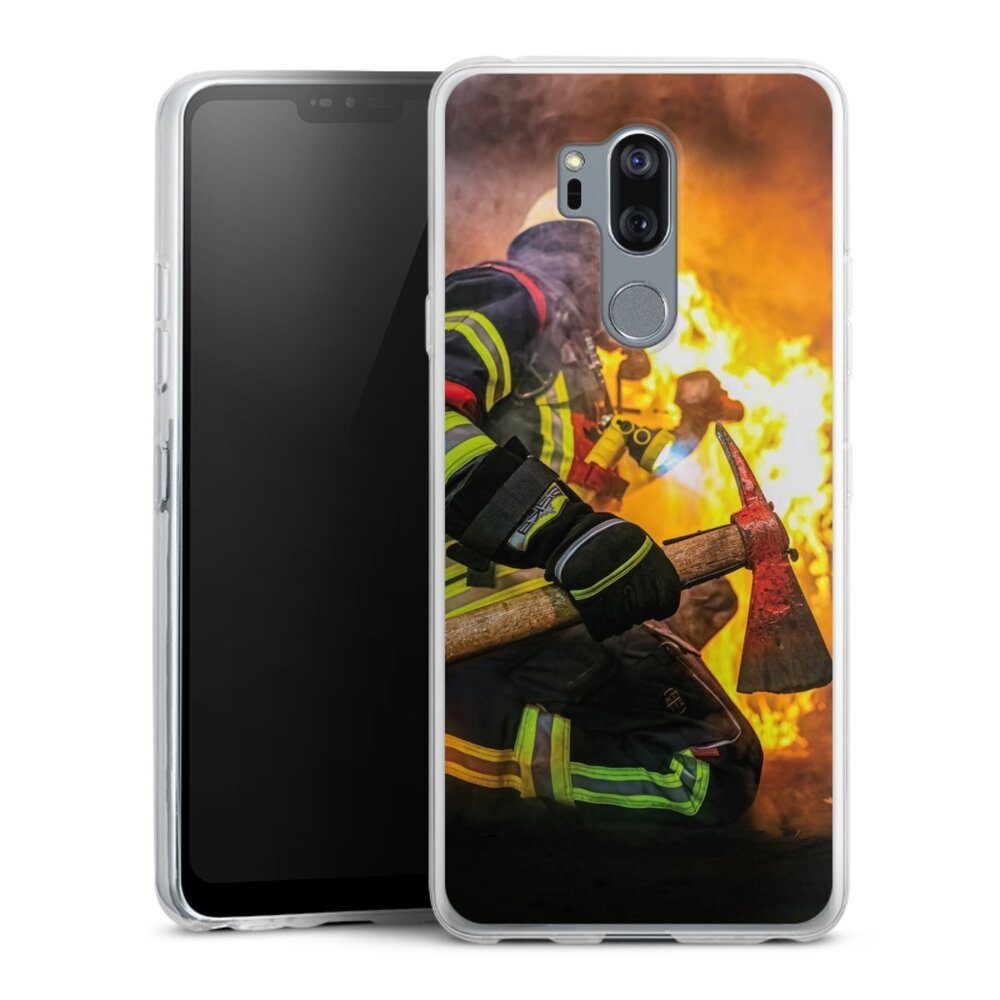 DeinDesign Handyhülle Feuerwehr Feuer Lebensretter Volunteer Firefighter, LG G7 ThinQ Slim Case Silikon Hülle Ultra Dünn Schutzhülle