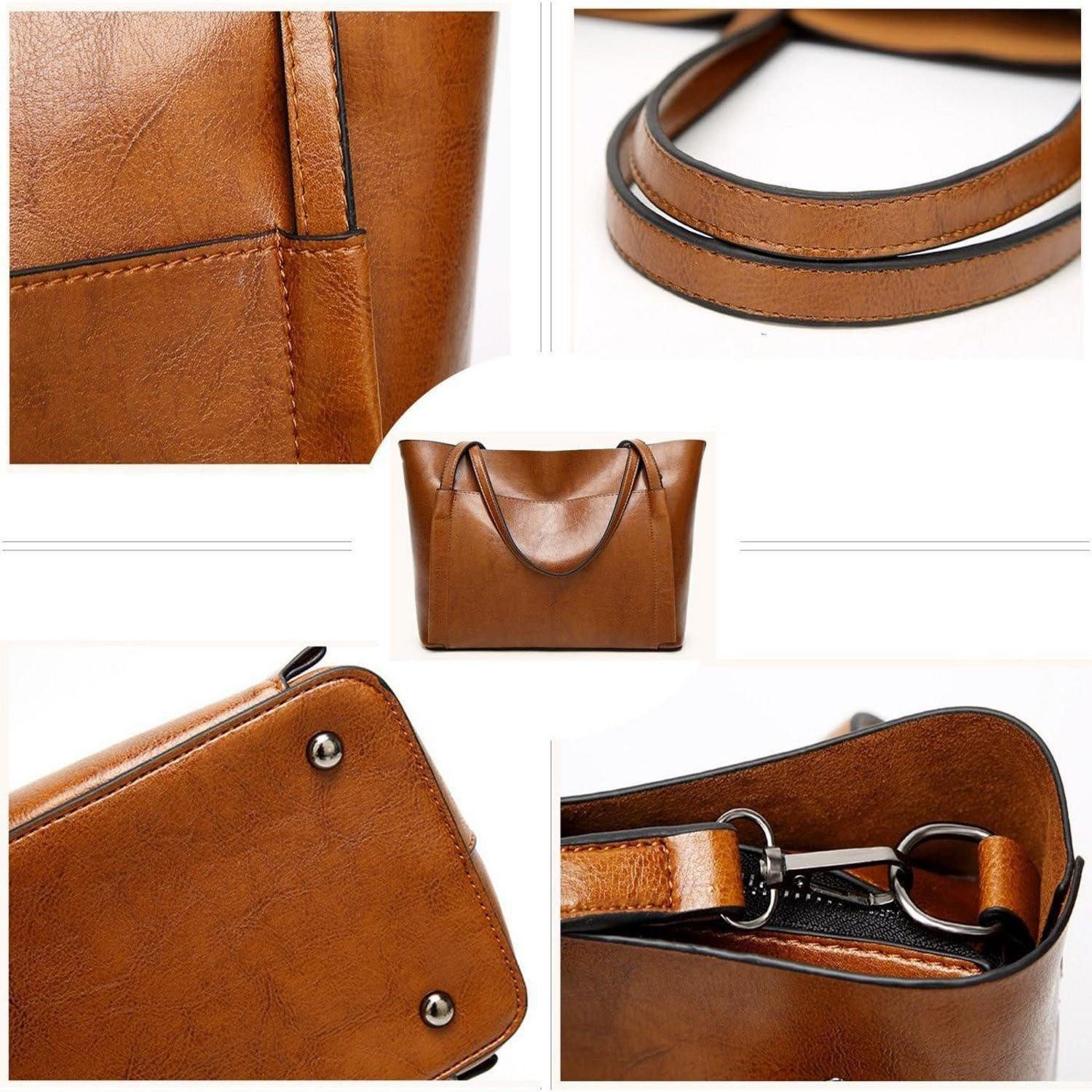 LuxusKollektion Shopper Damen Groß Shopper Tasche PU-Leder Schulterriemen Eimer Umhängetasche