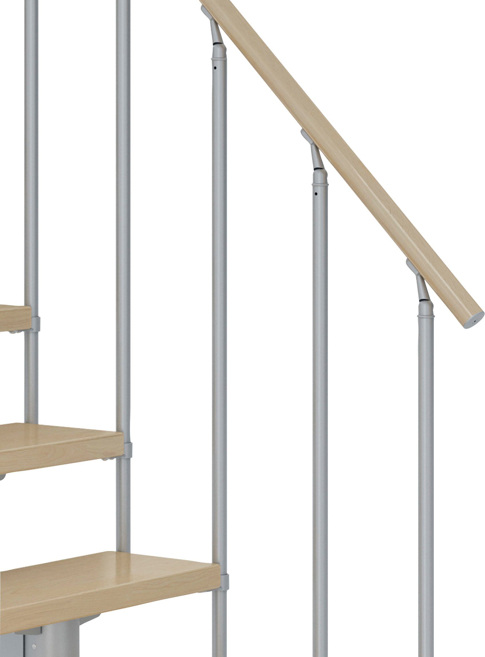 Stufen Cork, Ahorn/Metall Mittelholmtreppe bis Geschosshöhen cm, offen, 337 für Dolle