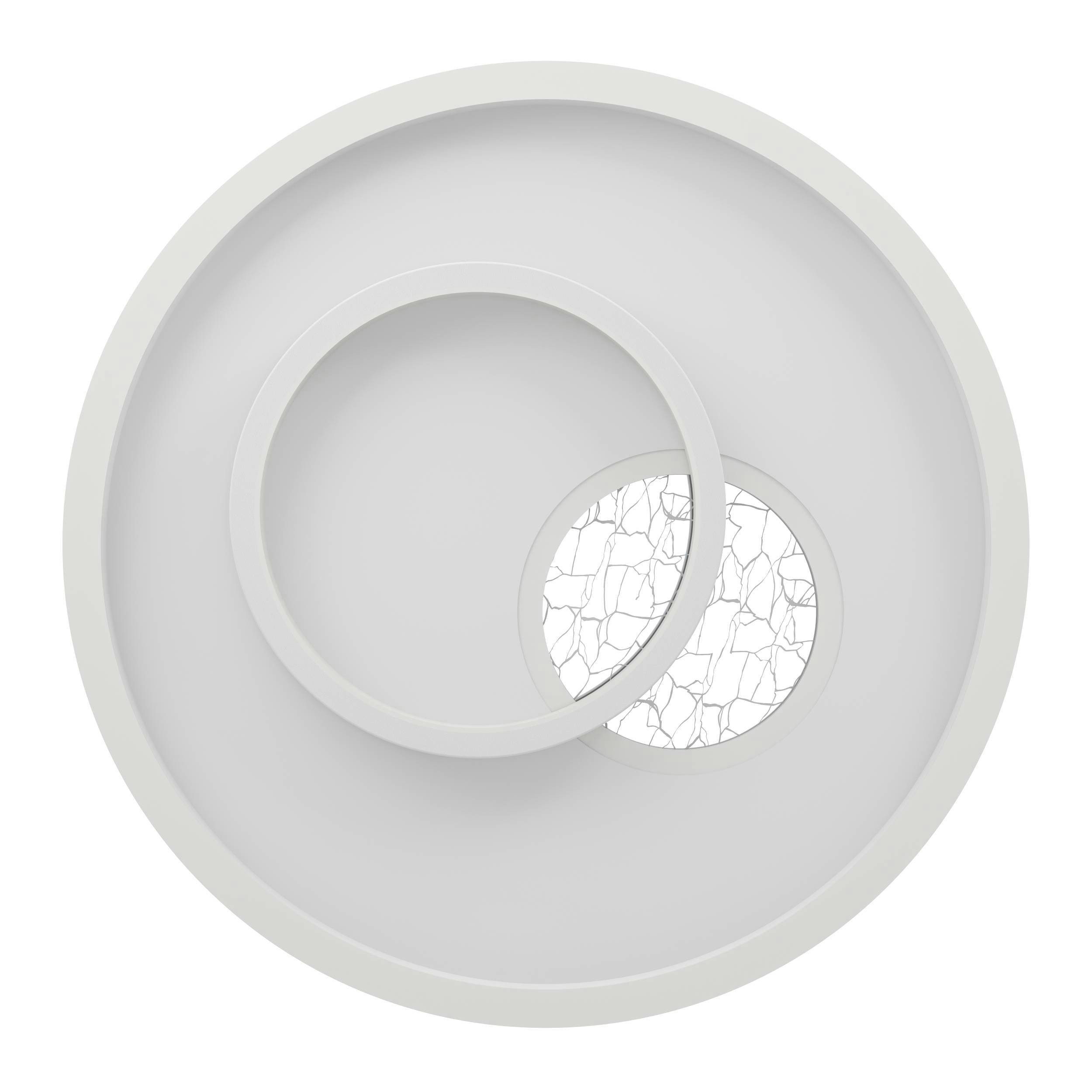 EGLO Deckenleuchte Tiriolo Deckenlampe, Wohnzimmerlampe, Metall, Kunststoff, Flurlampe, LED fest integriert, Neutralweiß, Wand-/Deckenleuchte - H6 x Ø38 cm - weiß, silber - 14W;8,5W inkl.