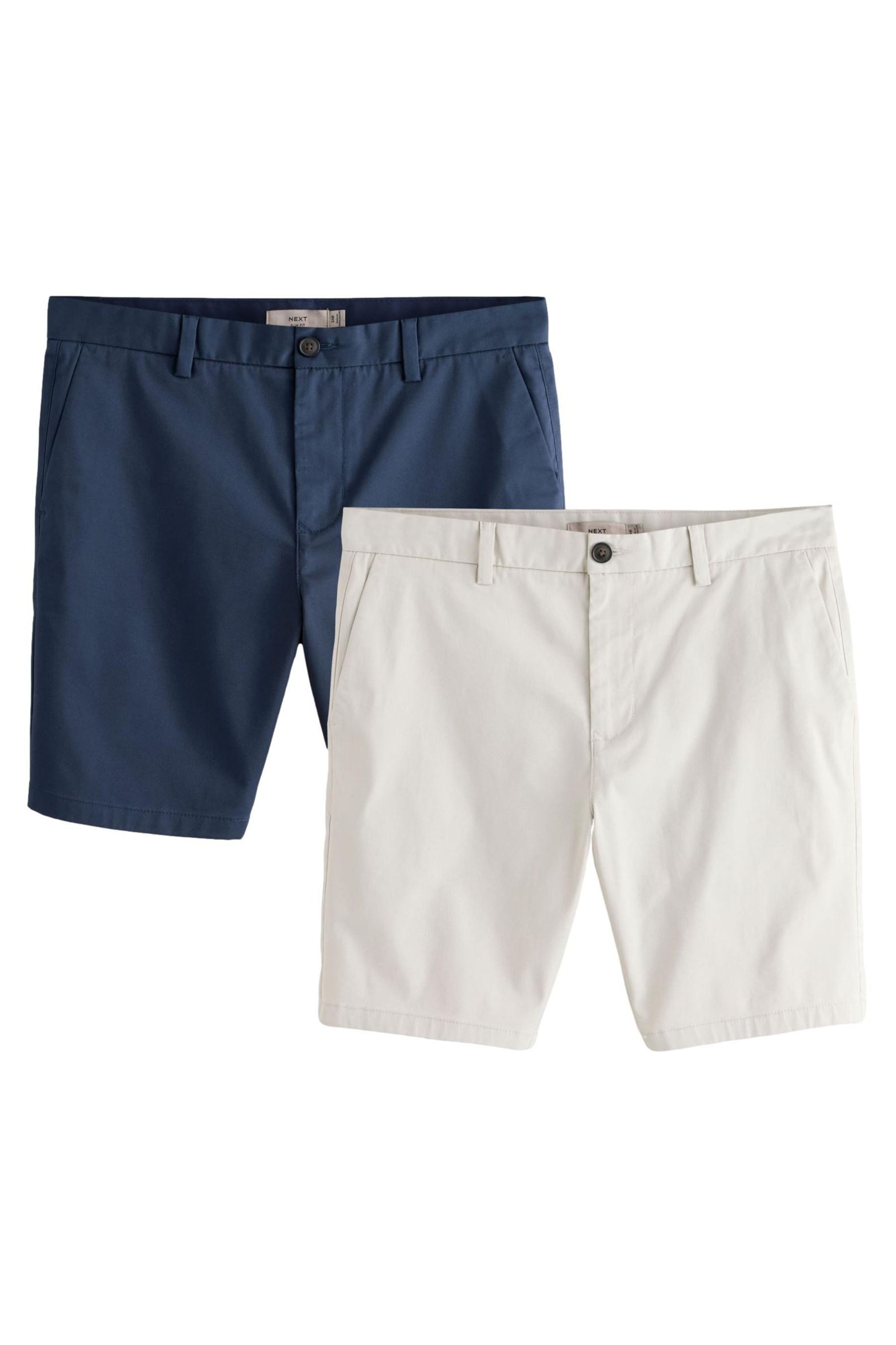 Next Shorts Slim Fit Chinoshorts mit Stretch, 2er-Pack (2-tlg)