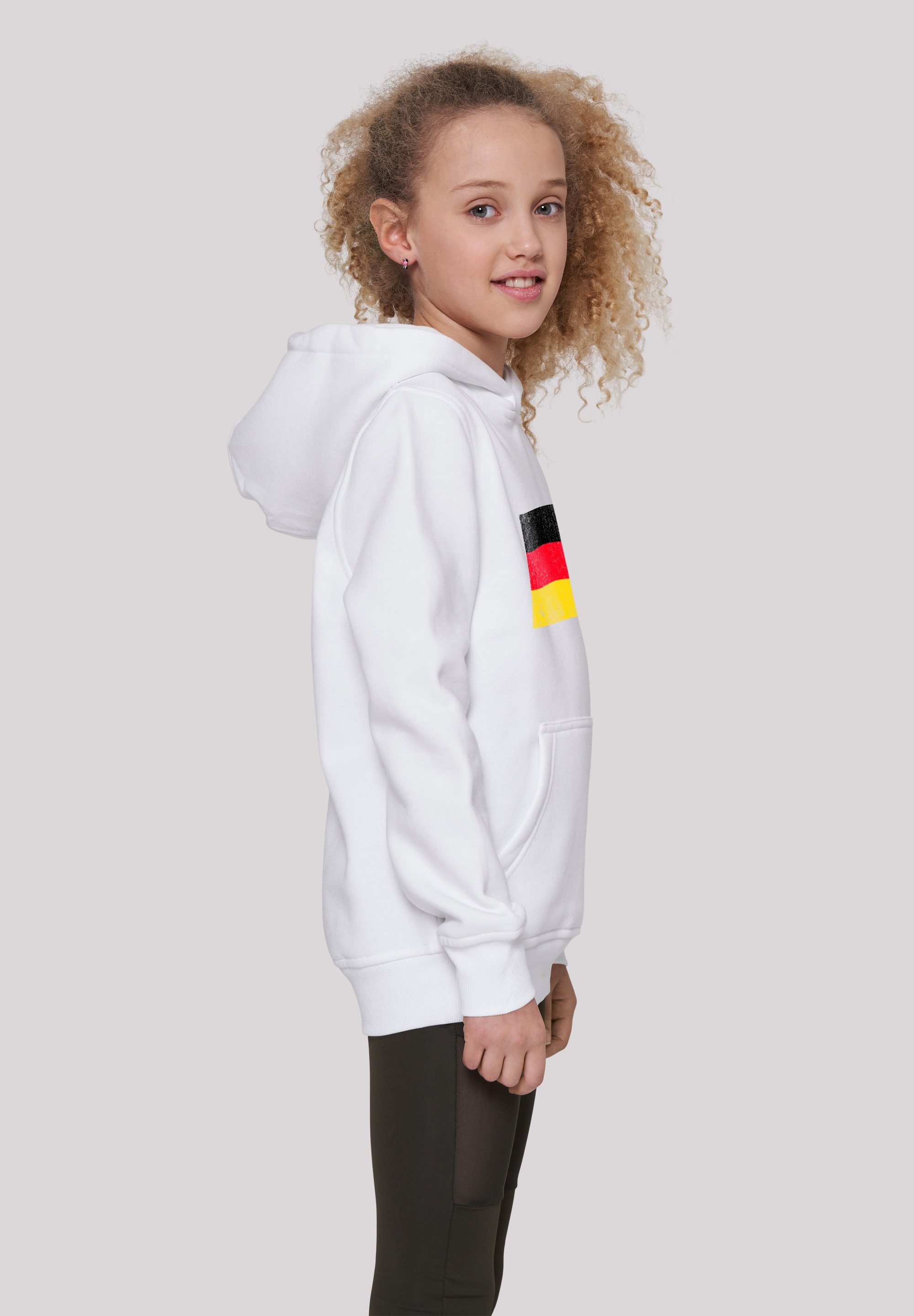 Kapuzenpullover Print Flagge Germany Deutschland weiß distressed F4NT4STIC