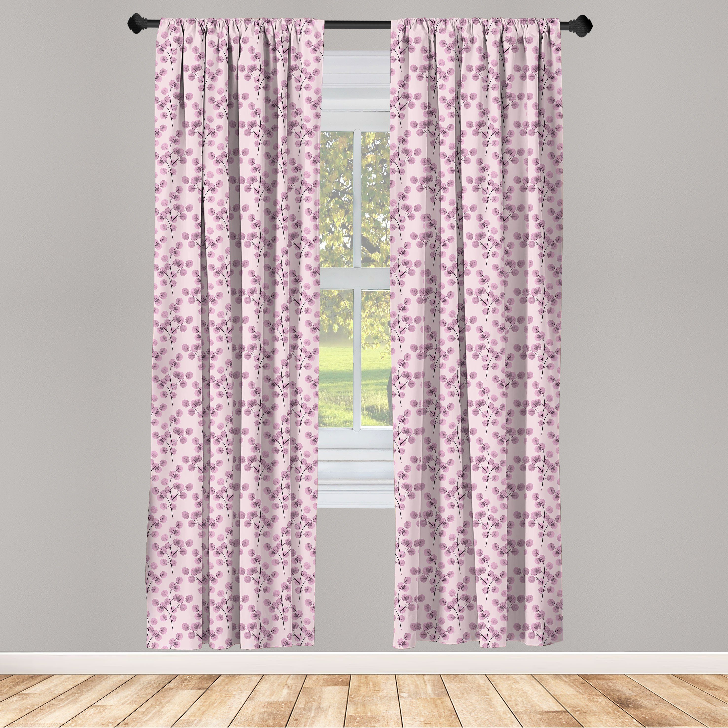 Gardine Vorhang für Wohnzimmer Schlafzimmer Dekor, Abakuhaus, Microfaser, Aquarell Rosy Blüten