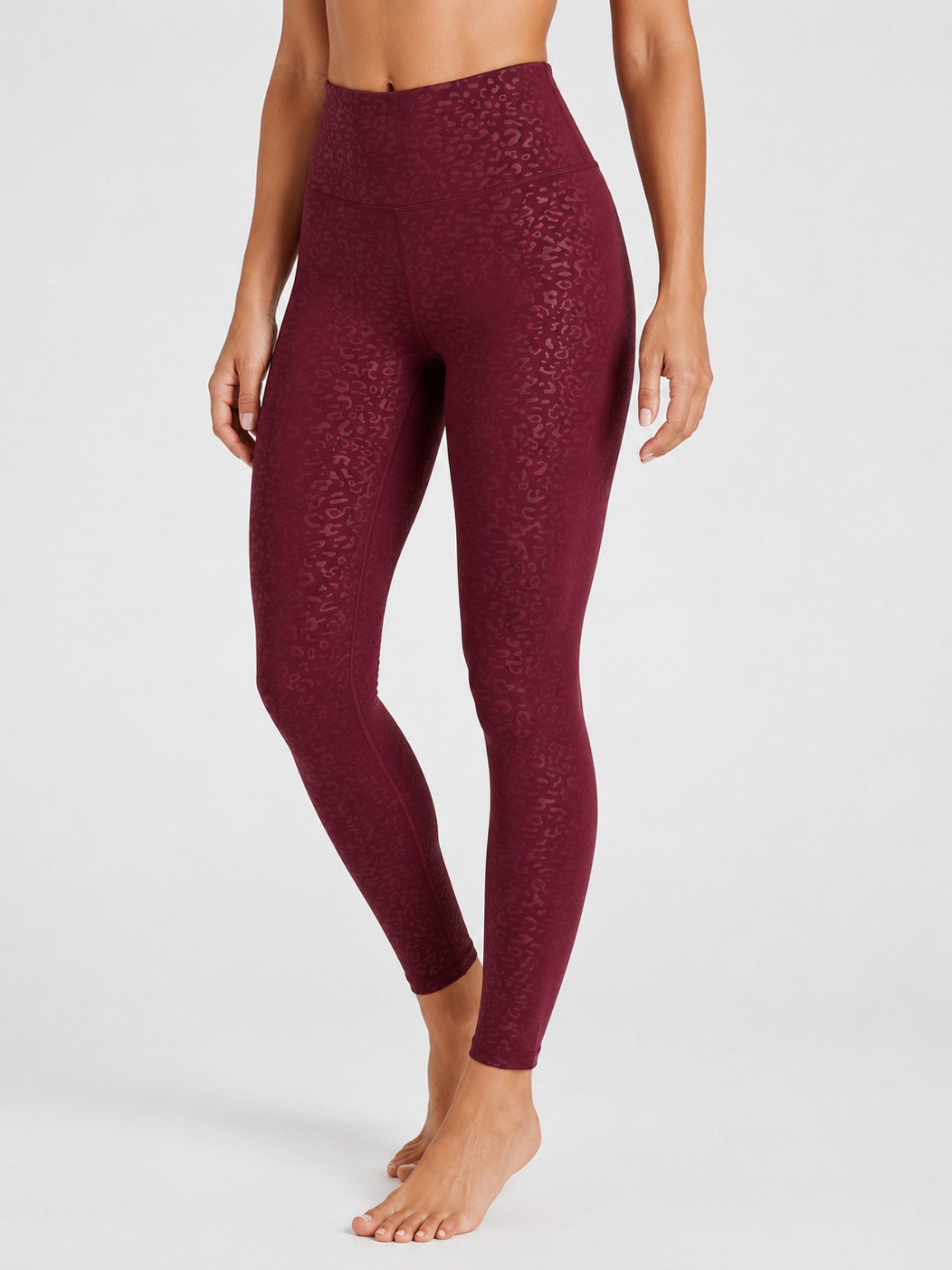 Yogaleggings Sportleggings mit Leo-Muster – Damen Leggings mit hohem Bund