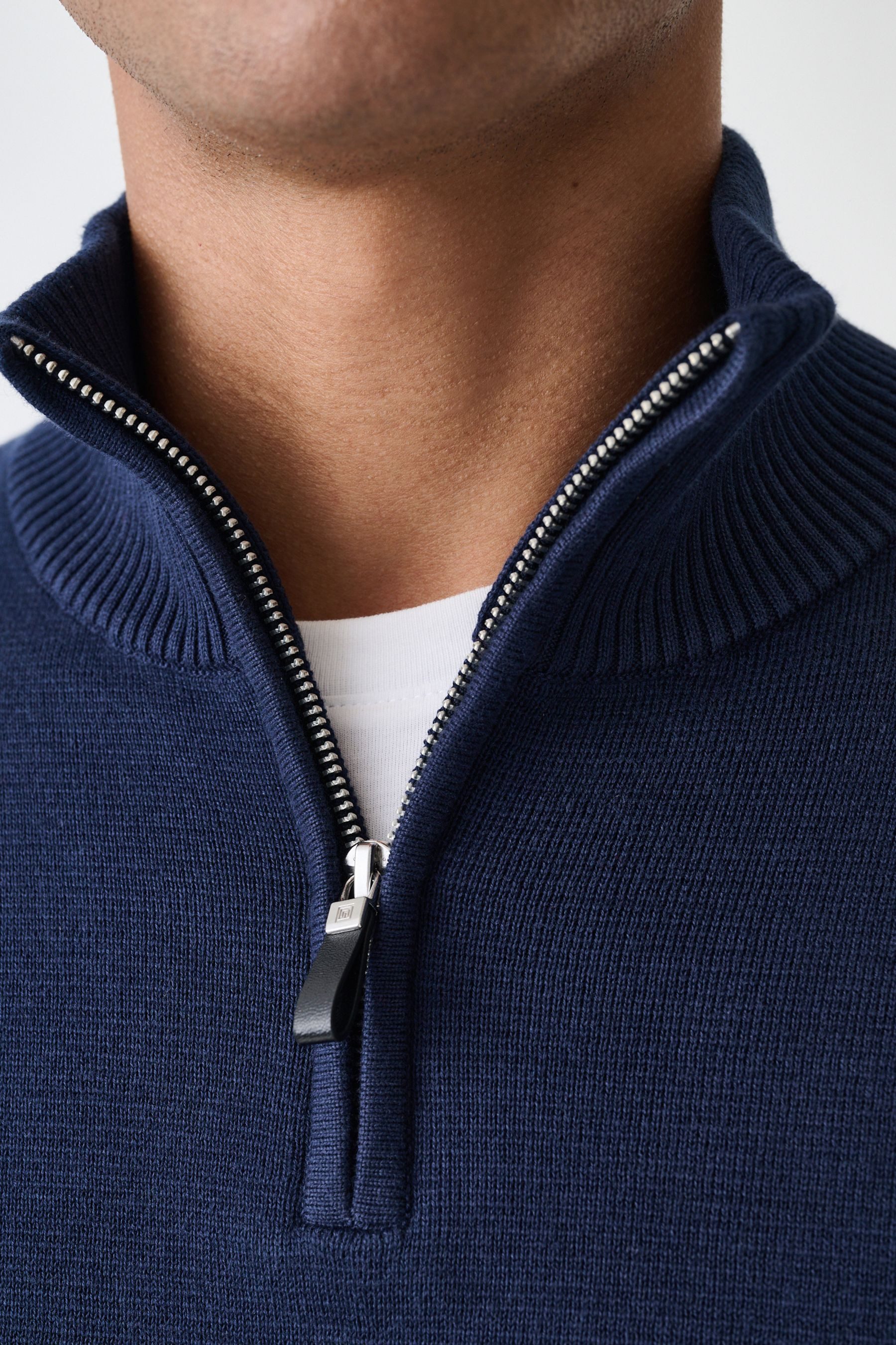 Next Troyer Regular Fit Premium Troyer mit Viertel-RV (1-tlg)