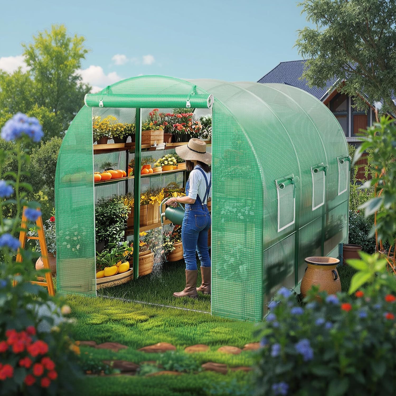 HomeMiYN Gewächshaus Foliengewächshaus mit UV-Schutz – leicht & wetterfest  | Rabatt: 56%