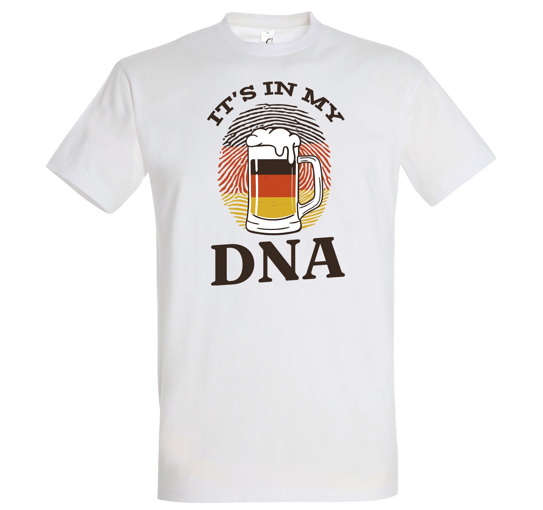 Youth Designz T-Shirt It´s In My DNA Herren Shirt mit lustigem Bier Frontprint Weiß