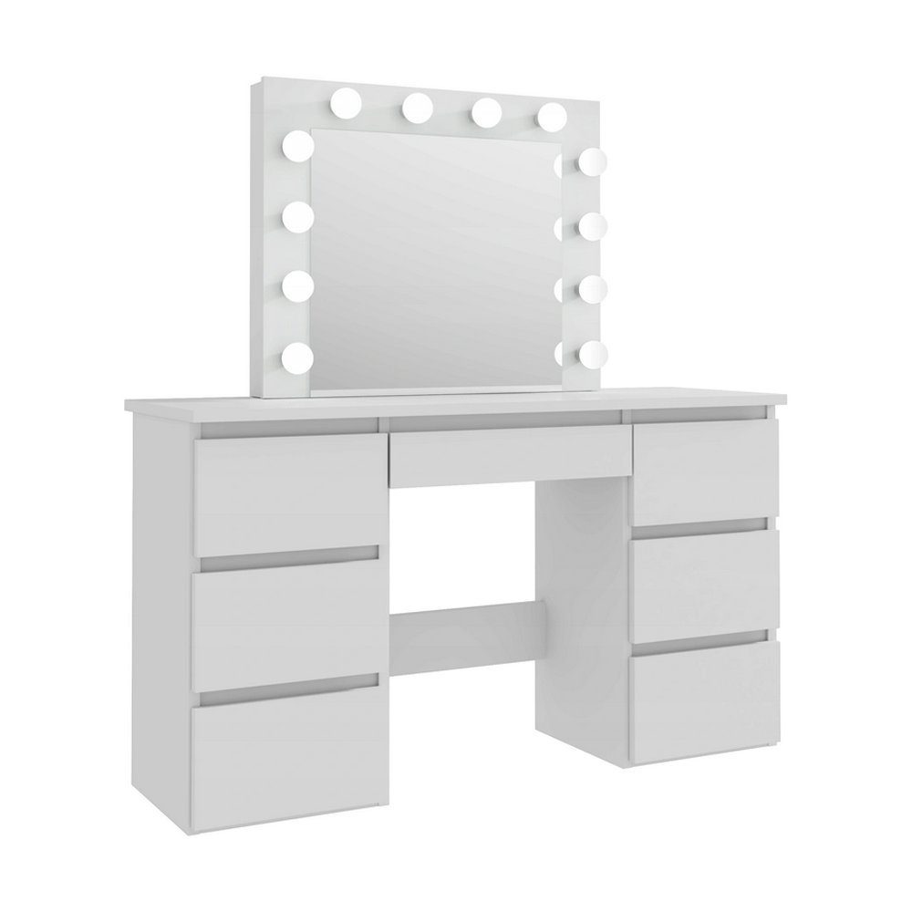 Roysson Schminktisch Schminktisch Frisiertisch Kosmetiktisch 12 LED 4000K Weiß Beta 4