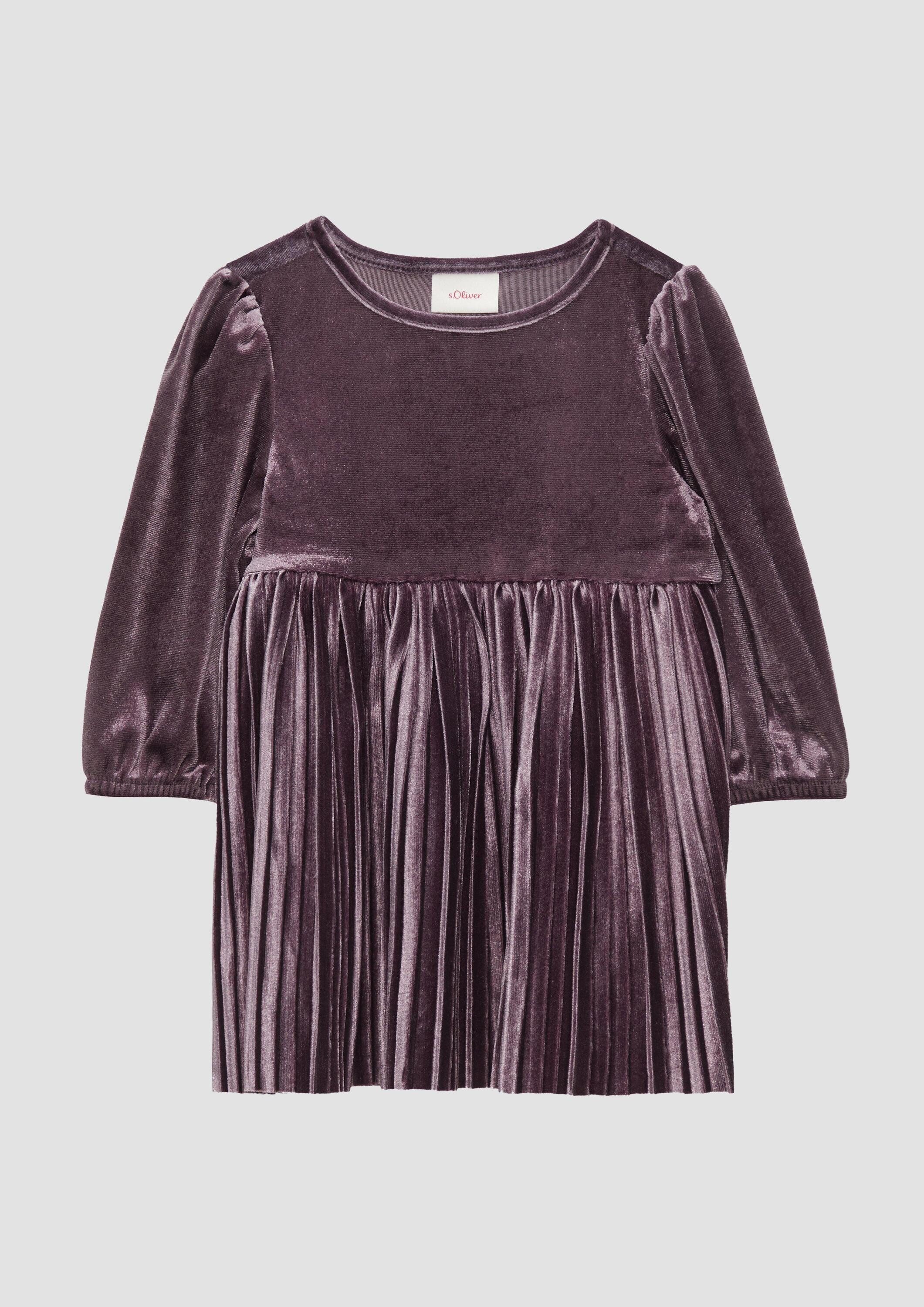 s.Oliver Minikleid Kleid Samtkleid mit plissiertem Rock