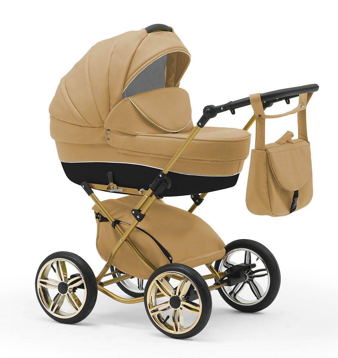 babies-on-wheels Kombi-Kinderwagen Sorento 10 inkl. 3 - in Autositz Beige Teile 1 - in Designs 13