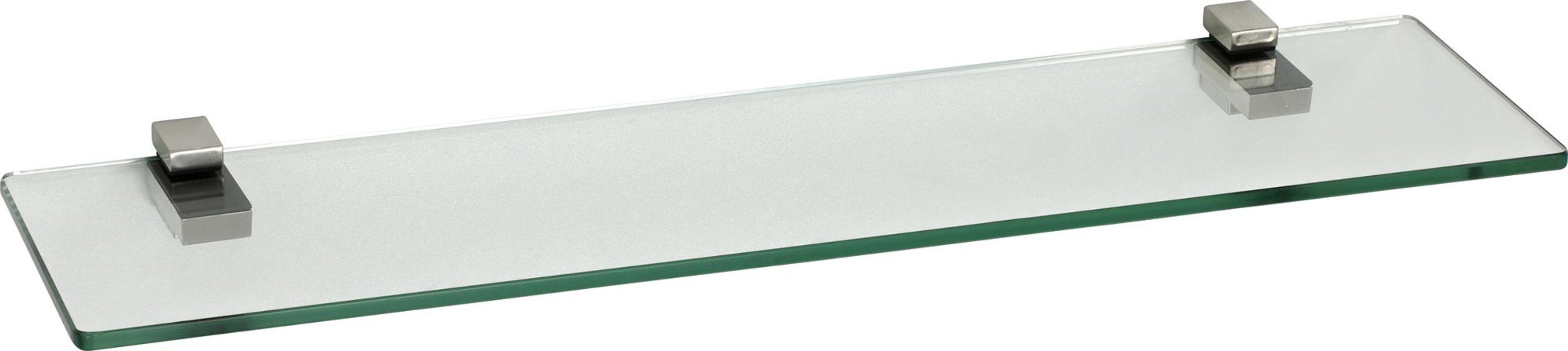 ib style Wandregal Glasregal 10mm klar 40 x 15 cm + Clip KUBI Edelstahloptik, Glasboden aus ESG-Sicherheitsglas - Wandregal