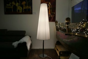 Dannenfelser Stehlampe Royce, ohne Leuchtmittel, Plissee - Weiß - Verchromt - 175 cm