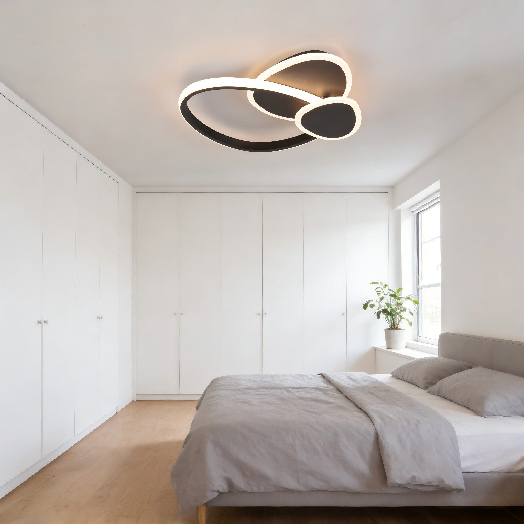 BlingBin LED Deckenleuchte Moderne Deckenlampe LED 32W 3200lm für Schlafzimmer, Küchen Flure, 3-farbig schaltbar, LED fest integriert, Warmweiß, Kaltweiß, Neutralweiß, Mit Nachtlicht Memory-Funktion, für Schlafzimmer, Esszimmer