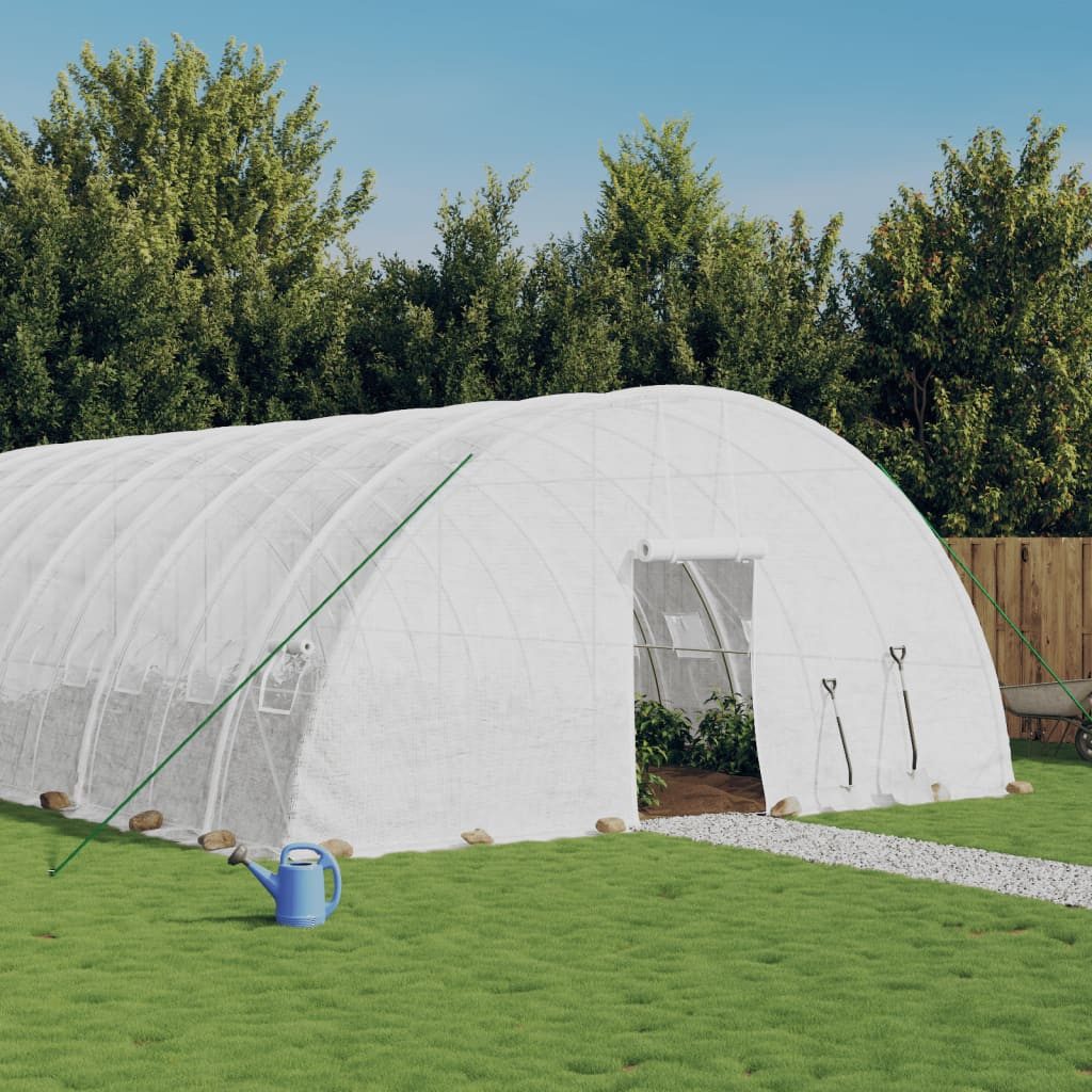 Thumbnail - vidaXL Gewächshaus, Treibhaus mit Stahlrahmen Weiß 60 m² 10x6x2,85 m