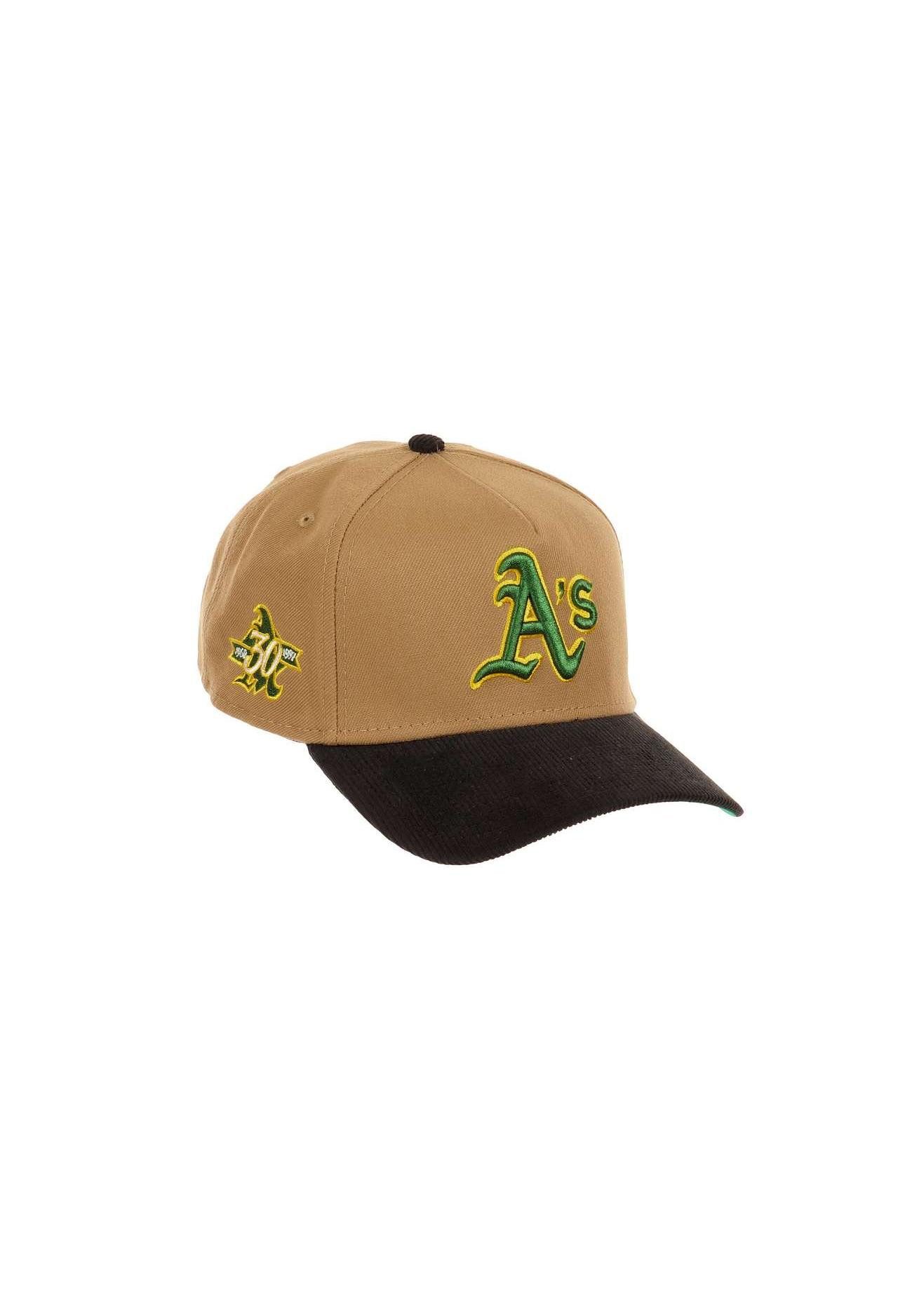 Baseball Cap Oakland Athletics MLB 30th Anniversary Sidepatch Khaki Black Cord 9For