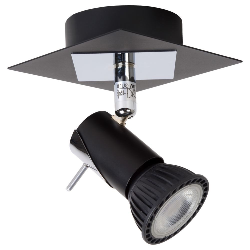 Lucide Deckenstrahler LED Deckenspot Brackx, GU10, chrom, schwarz, 1-flammig, LED