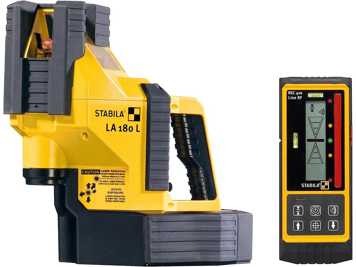 Stabila Kreuzlinienlaser LA 180 L, 6-teiliges Set, Laser-Empfänger, Tragekoffer