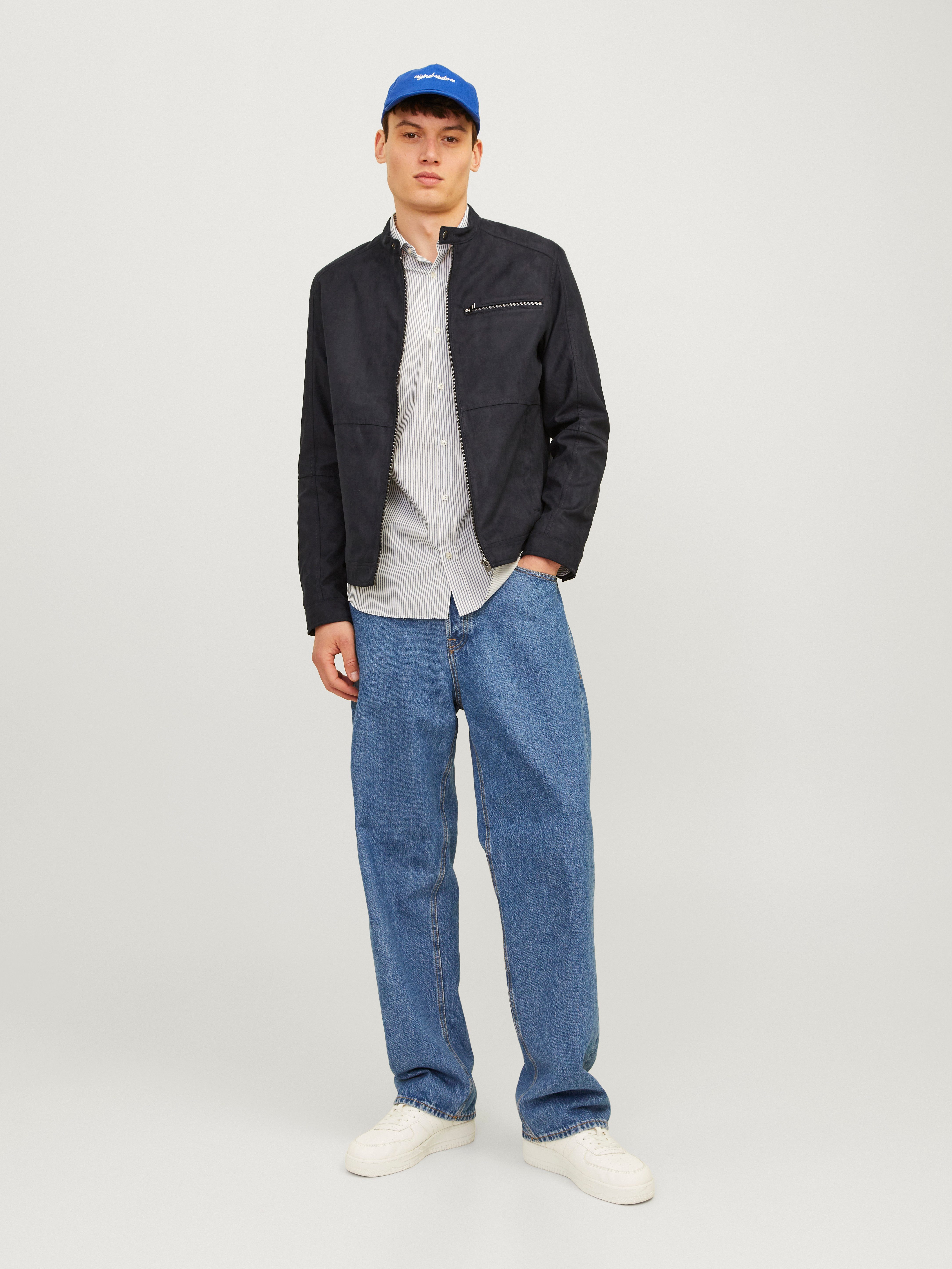 Jack & Jones Bikerjacke JJEDYLAN mit wasserabweisender Funktion unifarben, modisch, regular fit, Polyester