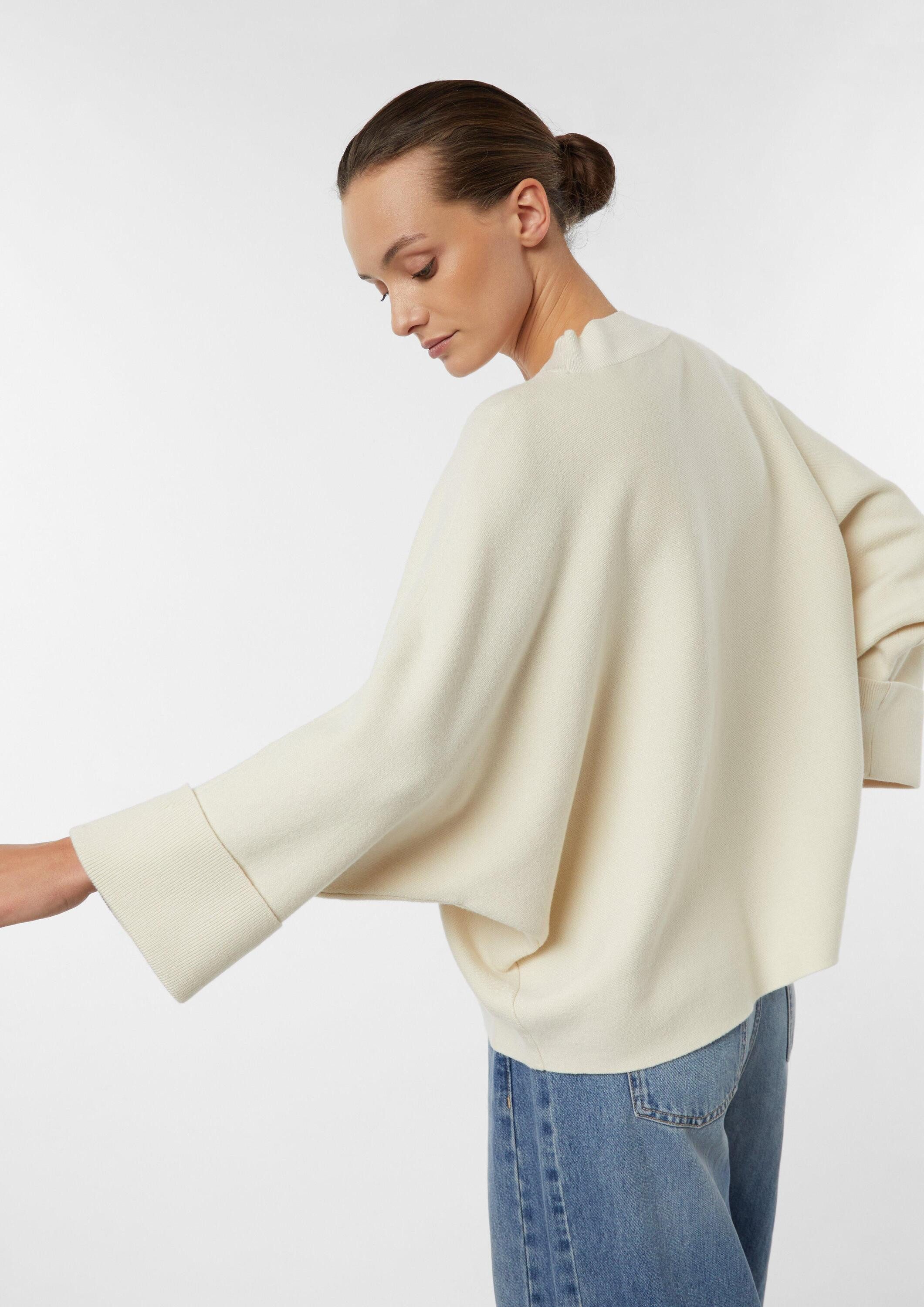 comma Poncho Indoor-Poncho Strickponcho mit Stehkragen