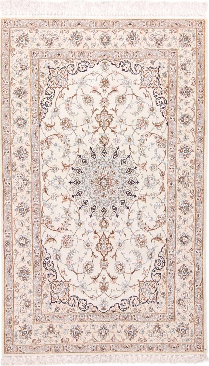 Orientteppich Isfahan Seidenkette 129x206 Handgeknüpfter Orientteppich, Nain Trading, rechteckig, Höhe: 6 mm