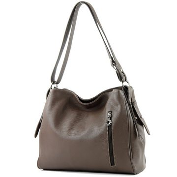 modamoda de Schultertasche T119v3, Echtleder Handmade in Italy