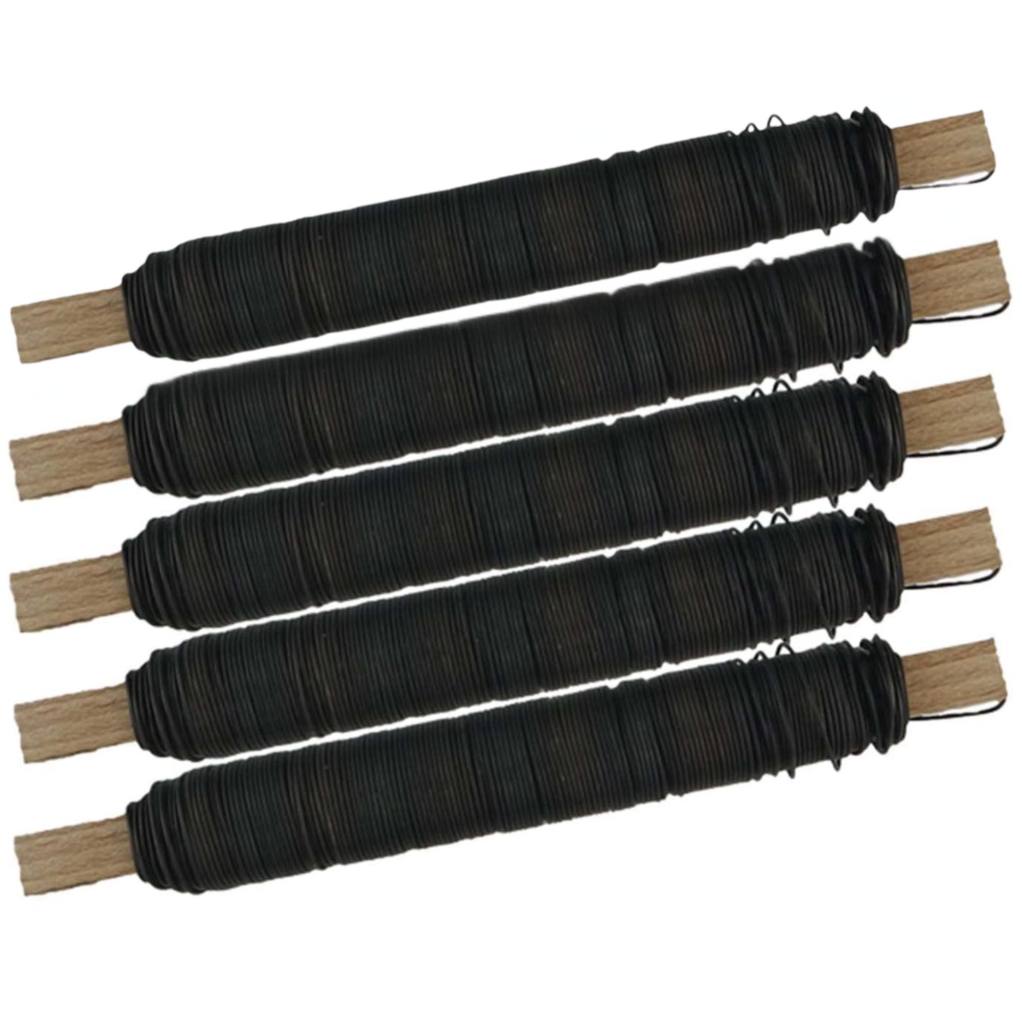 varivendo Wickeldraht Wickeldraht Bindedraht Basteldraht Pflanzendraht blau geglüht 5 Rollen, (Rollen, 5St), Basteldraht Blumendraht Wickeldraht Kreativdraht Bindedraht