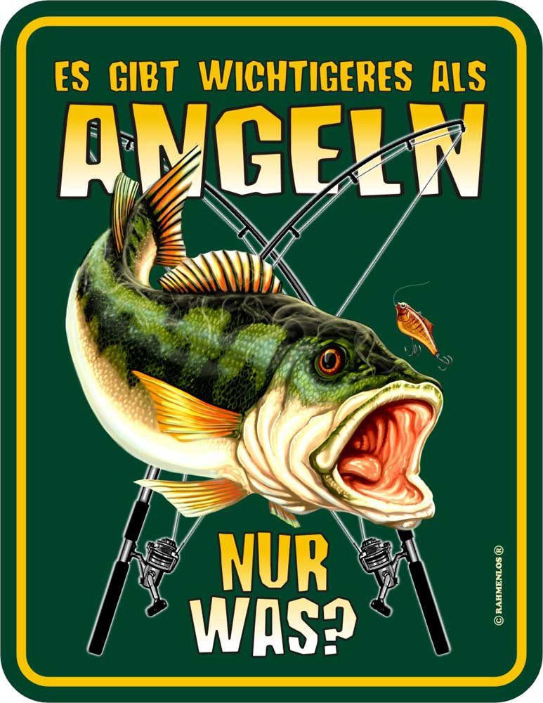 Metallschild Wichtigeres als Angeln - Fun-Schilder - Blechschild