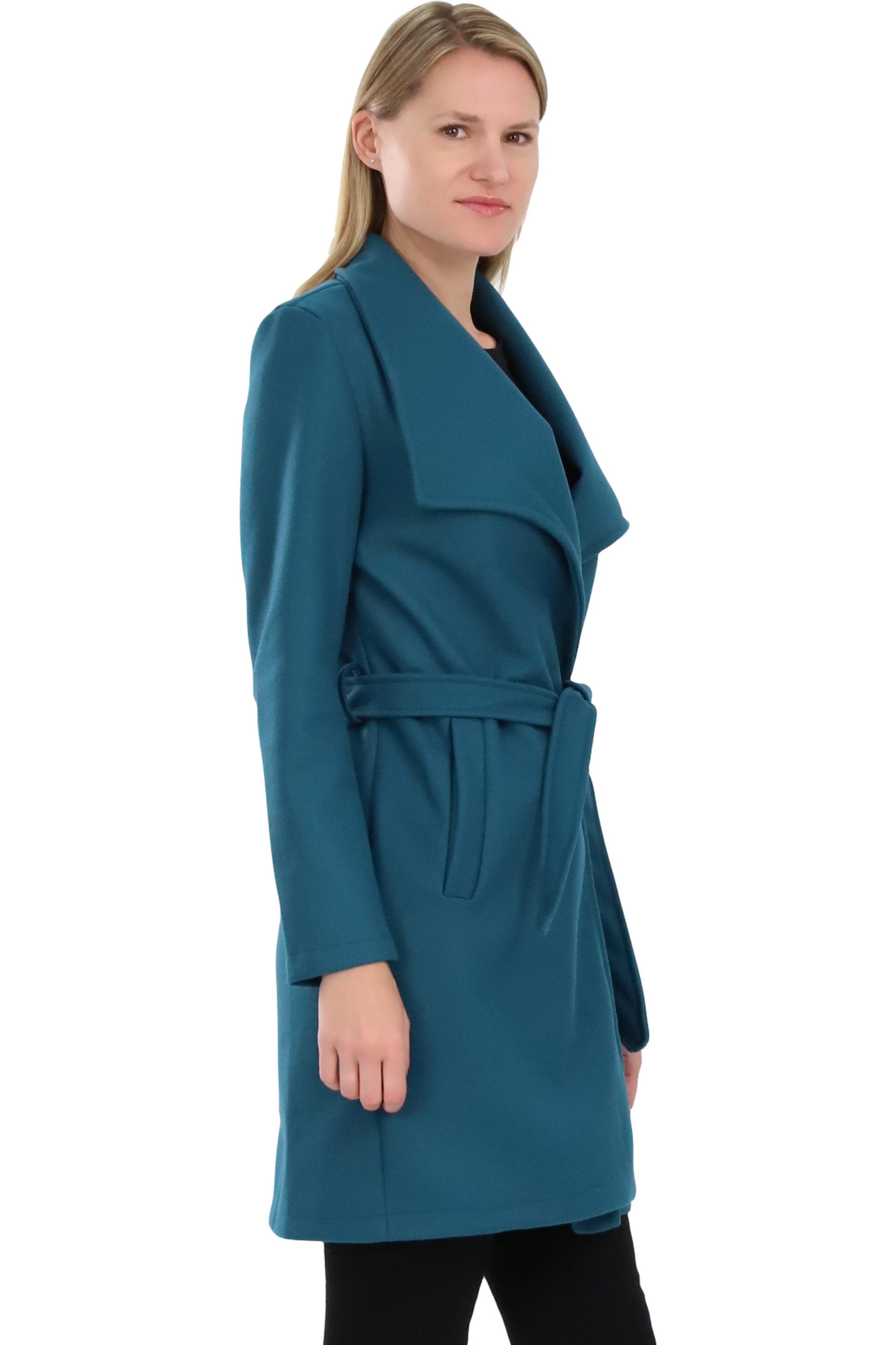 malito more than fashion Langmantel malito Damen Trenchcoat, schicker Wintermantel, klassische Jacke, langer Trenchcoat Longjacke Übergangszeit