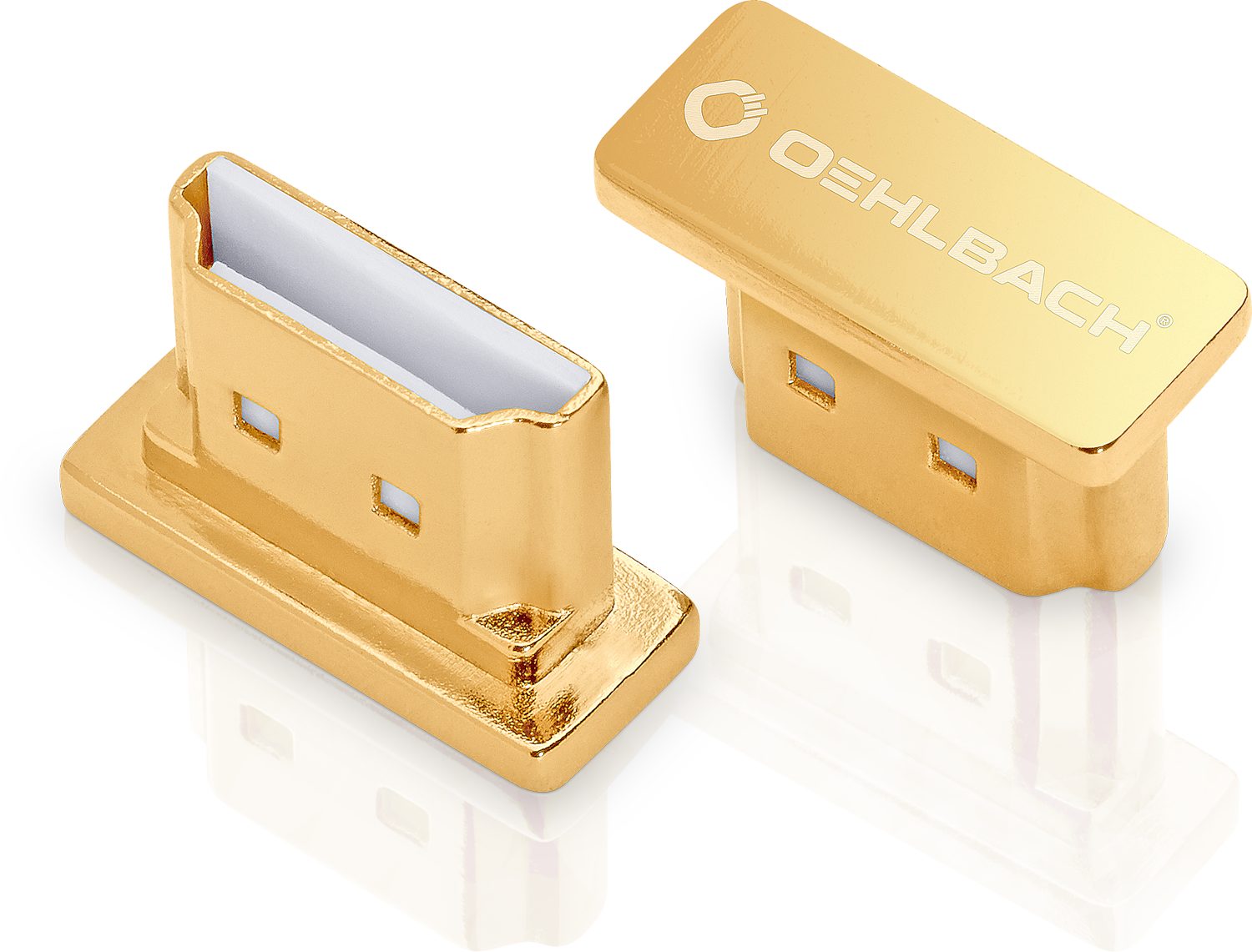 Oehlbach XXL HS Caps - HDMI-Schutzkappen / Abschluss-Kappe, 4 Stück  vergoldet Audio- & Video-Adapter