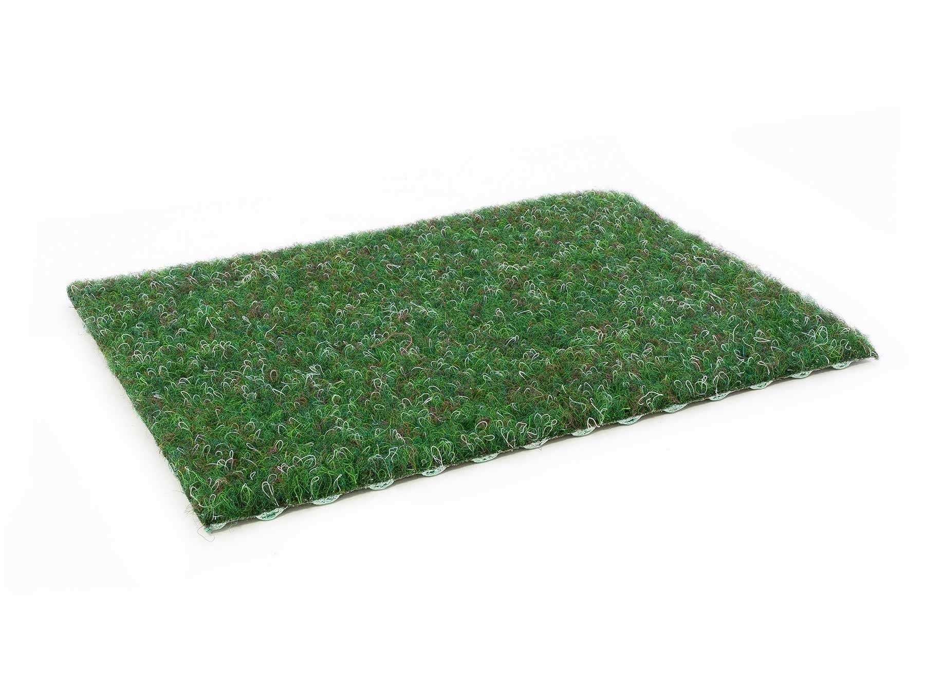 Primaflor-Ideen in Textil Kunstrasen GREEN, Gesamthöhe 7,5 mm, Made in Netherlands, rechteckig, Rasenteppich, blau, mit Drainage-Noppen