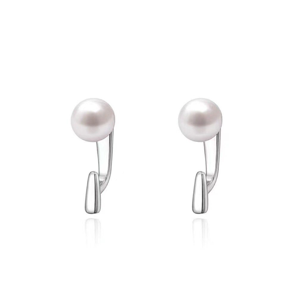 POCHUMIDUU Paar Ohrhänger s925 Sterling Silber Barock Perlen Ohrstecker (2-tlg., s925 Silber + gummierte Perlen), Für ein Mädchen oder eine Dame