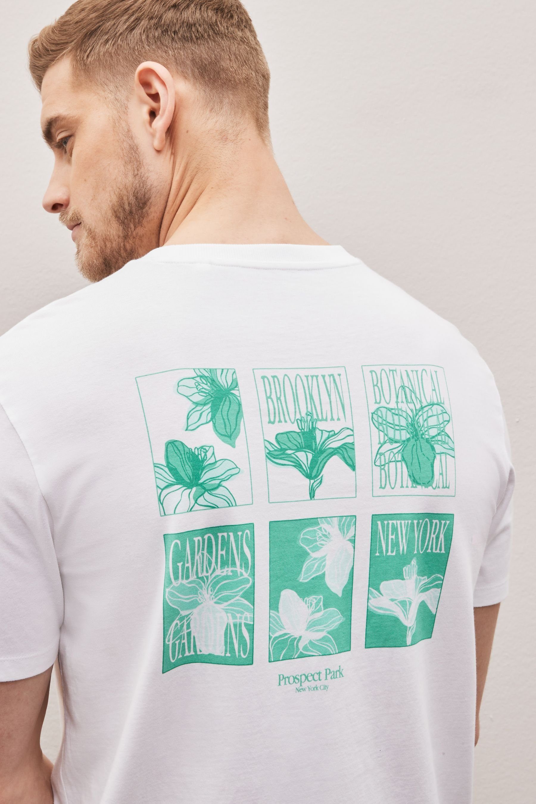 (1-tlg) T-Shirt Next T-Shirt Grafikprint White/Green mit