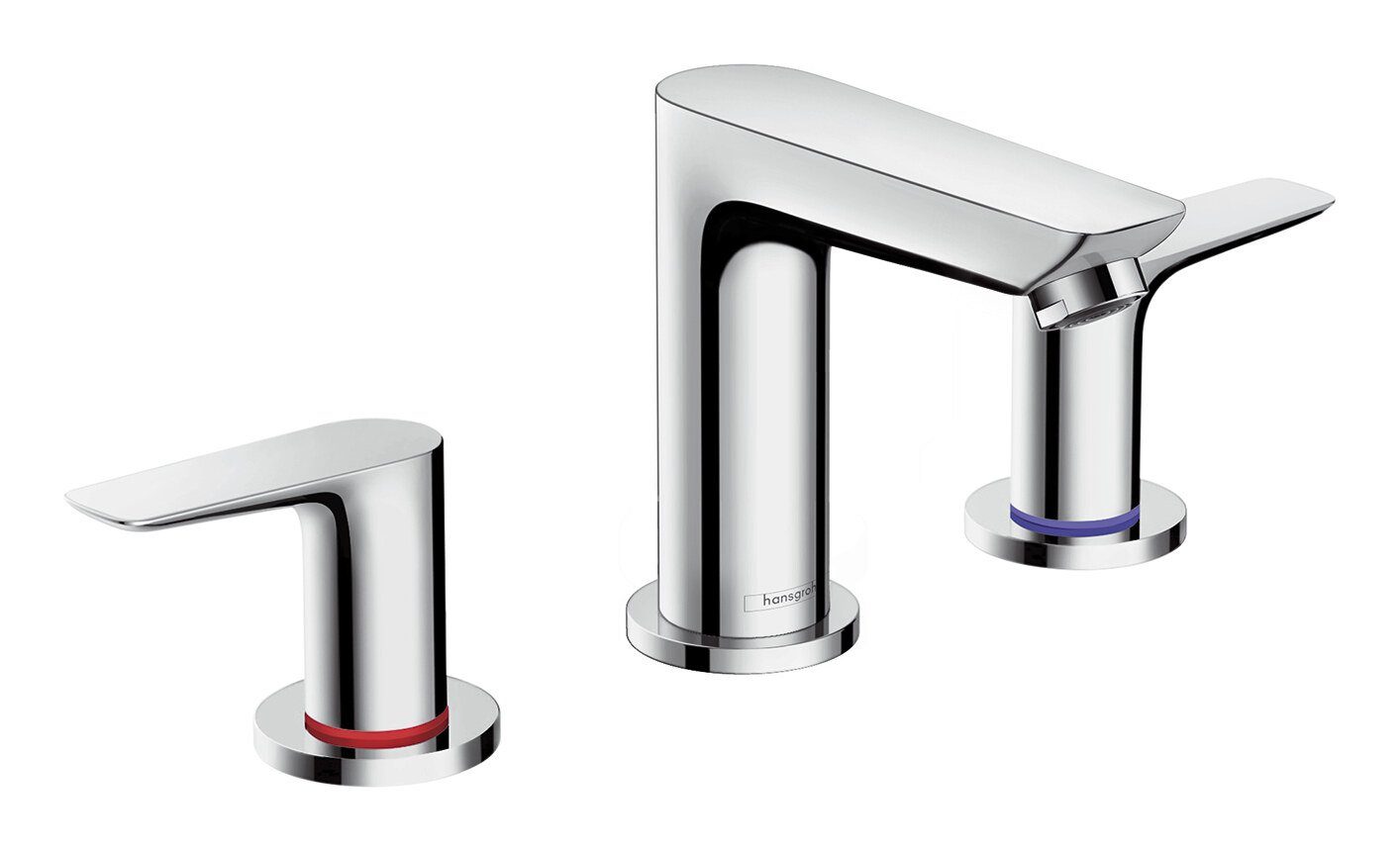 hansgrohe Waschtischarmatur Talis E 150 3-Loch mit Zugstangen-Ablaufgarnitur - Chrom