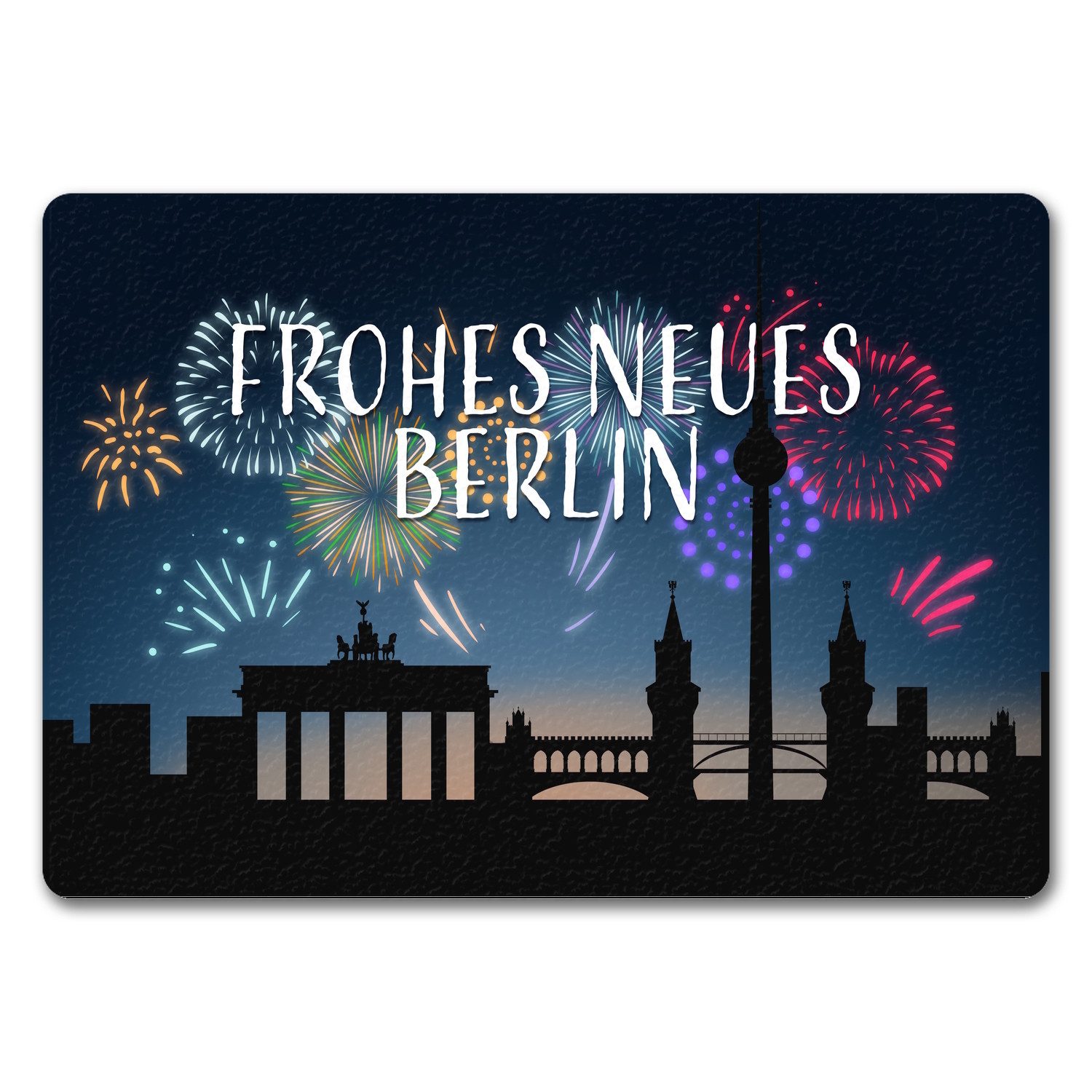 Fußmatte Frohes Neues Berlin Fußmatte in 35x50 cm ohne Rand