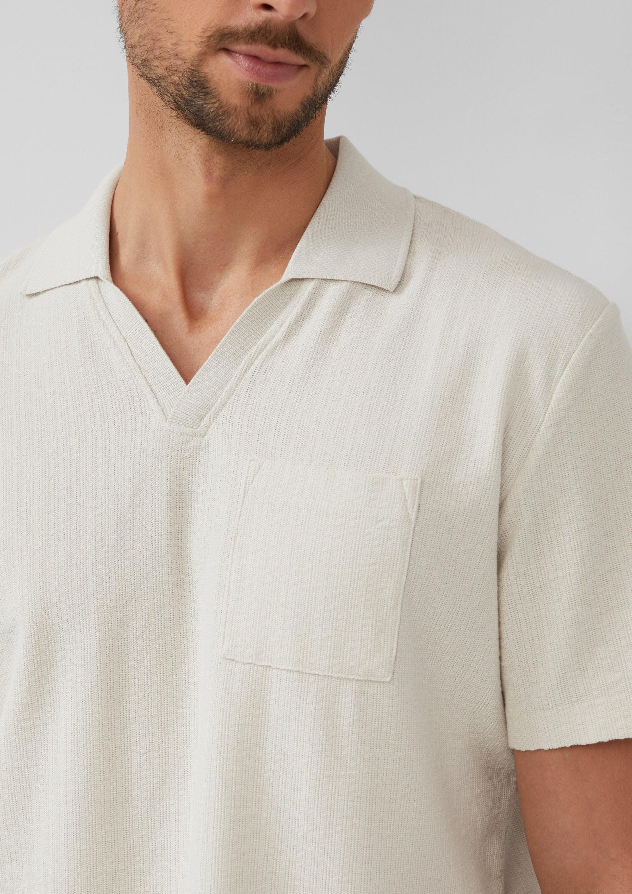 s.Oliver Kurzarmshirt Polo-Shirt Poloshirt aus Struktur-Jersey mit Brusttasche