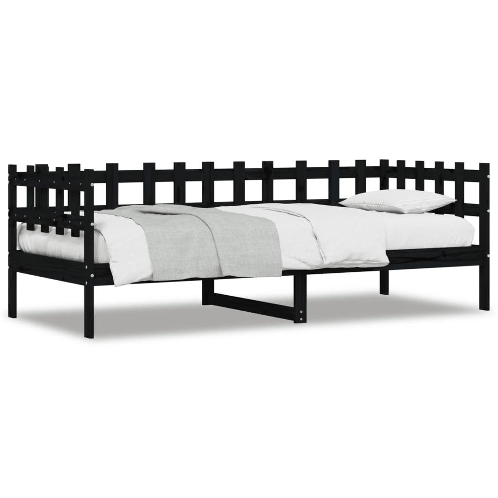 vidaXL Bett Tagesbett Schwarz 80x200 cm Massivholz Kiefer günstig online kaufen