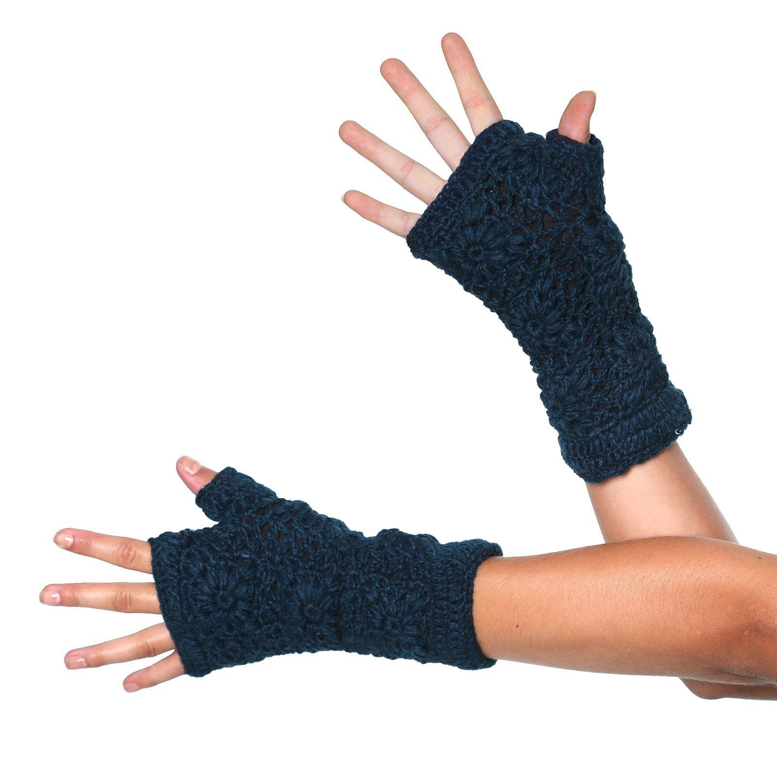KUNST UND MAGIE Защитные манжеты Защитные манжеты Гетры Handwärmer Wolle+Fleecefutter Strickstulpen Boho