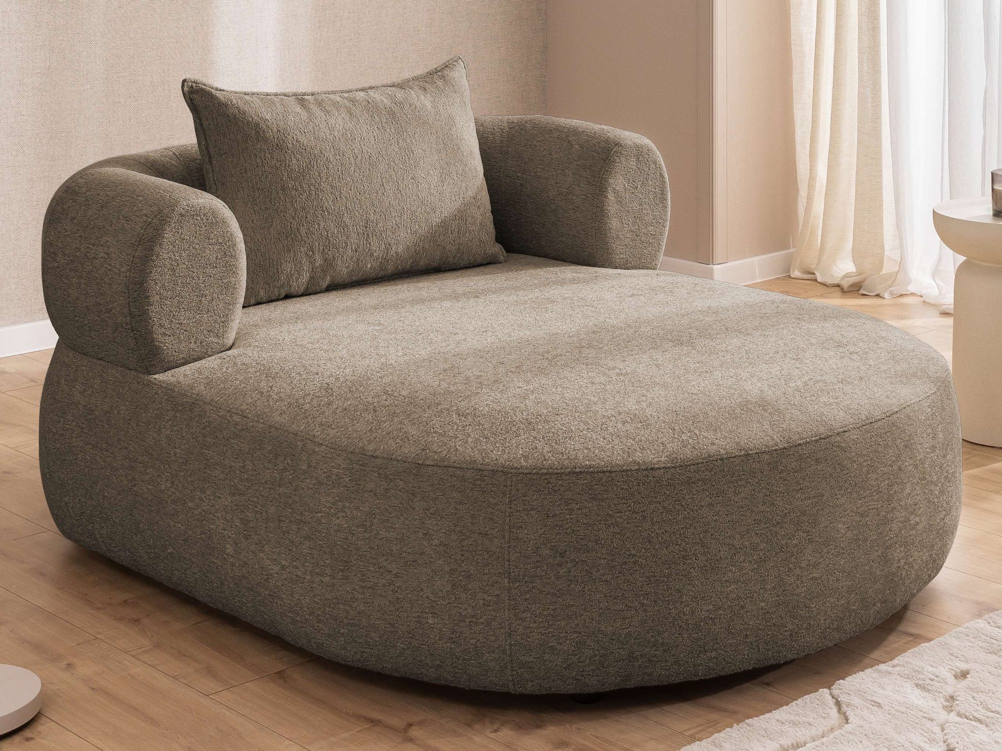 Home affaire XXL-Sessel LUSSAC Loveseat extra tief, große Sitzfläche, Maße B/T/H: 123/158/78cm, hoher Sitzkomfort und modernes Design, Sofa ohne Bettfunktion