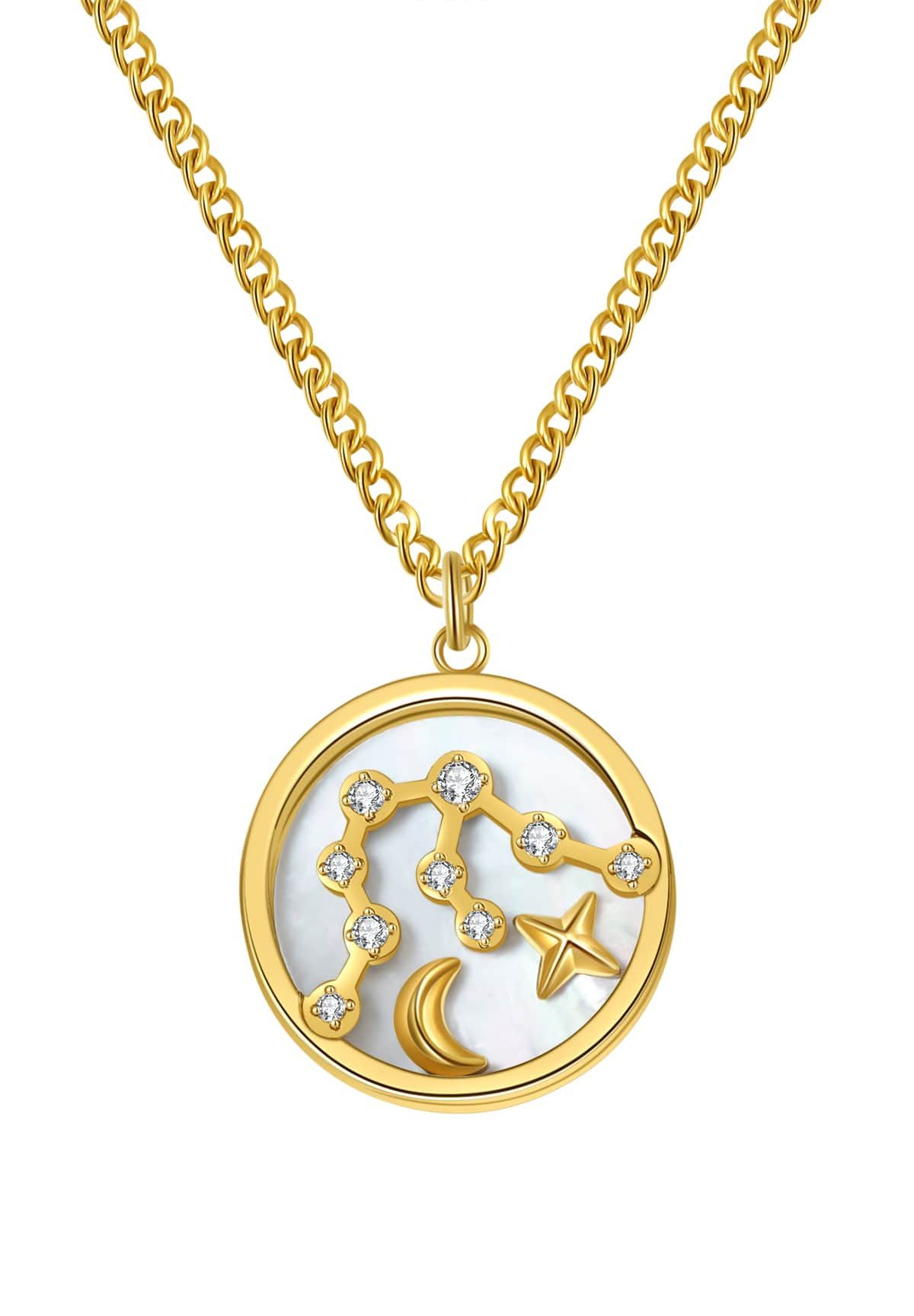 Hey Happiness Kette mit Anhänger Sternzeichen, Astro Plättchen, Horoskop Ke günstig online kaufen