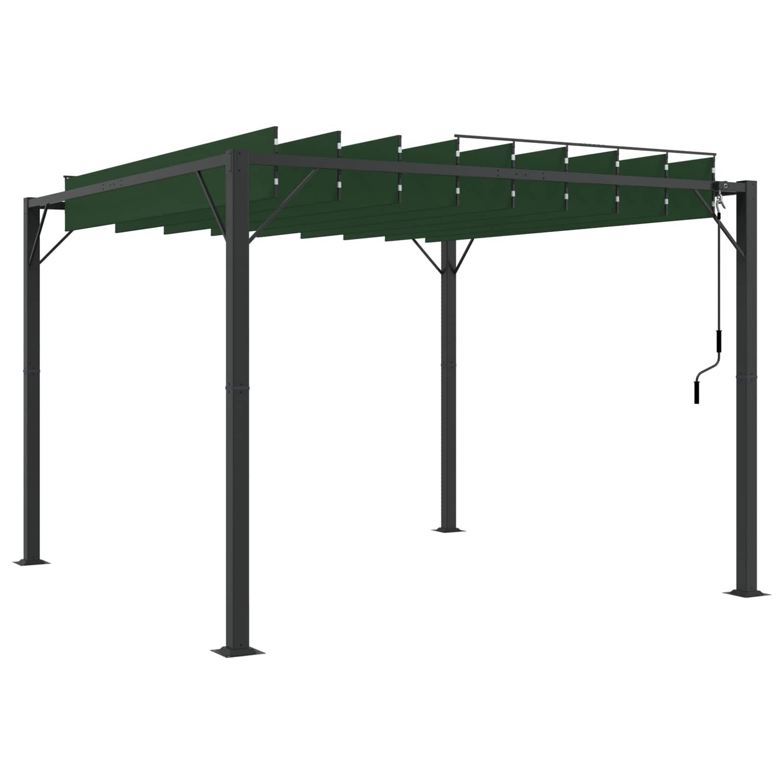 vidaXL Partyzelt Gazebo mit Lamellen-Dach Grün 3 x 3 x 2,14 m
