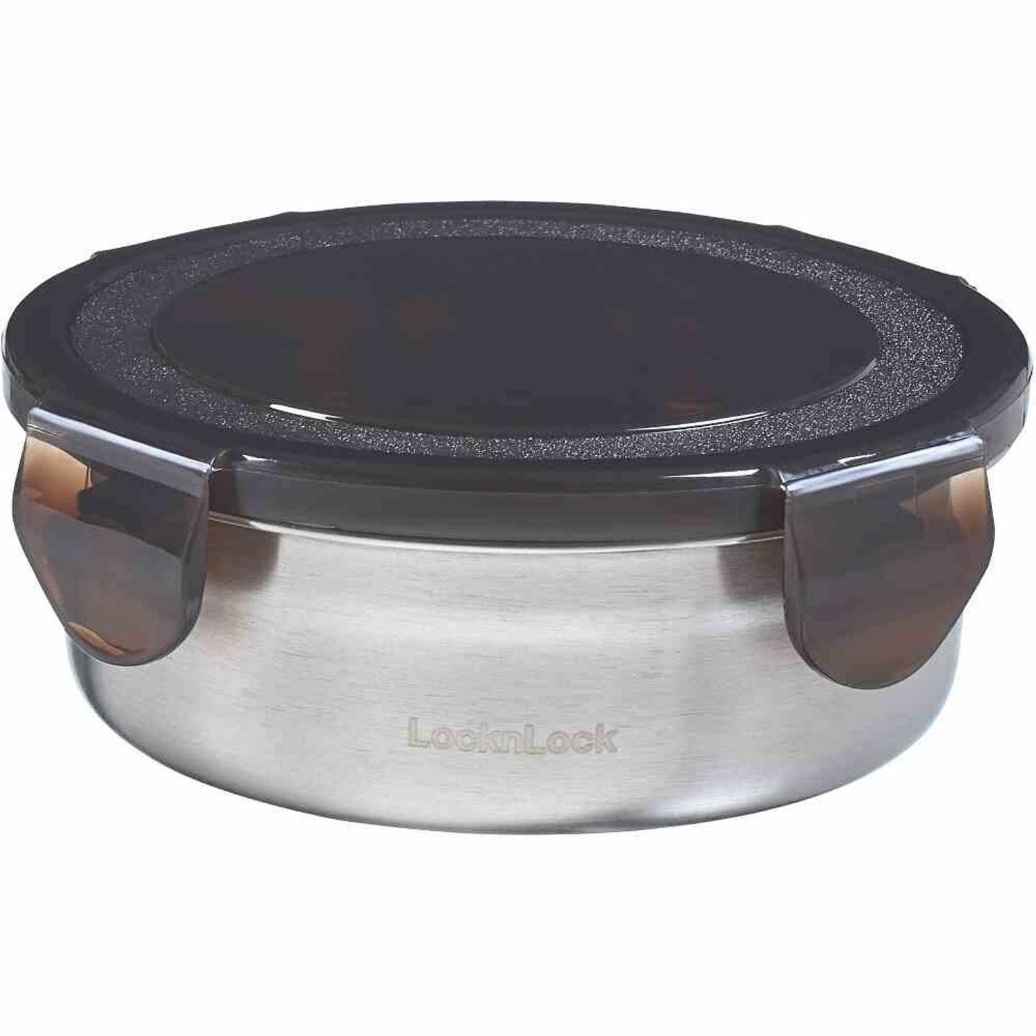 LOCK & LOCK Vorratsdose Vorratsdose Edelstahl 270 ml mit schwarzem Deckel, Edelstahl