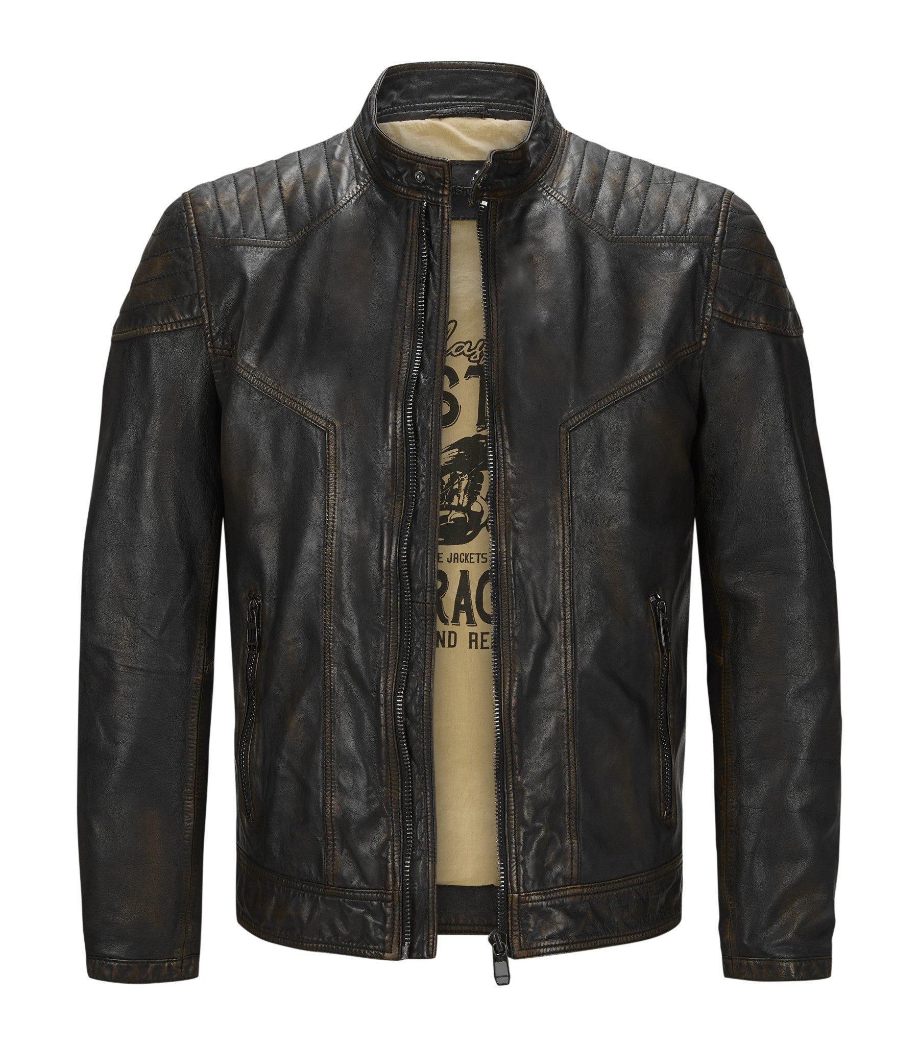 Milestone Lederjacke MSArlington handgewachste Bikerjacke aus günstig online kaufen