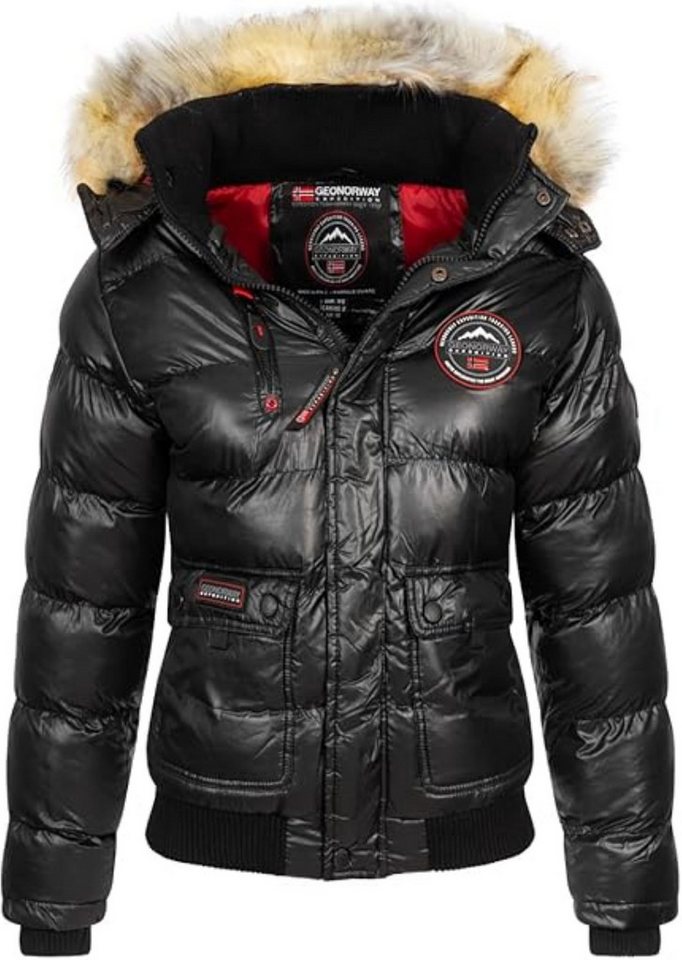 Geographical Norway Steppjacke Hochwertige Outdoorjacke Parka Steppjacke (1-St) Steppjacke mit Kapuze für Damen
