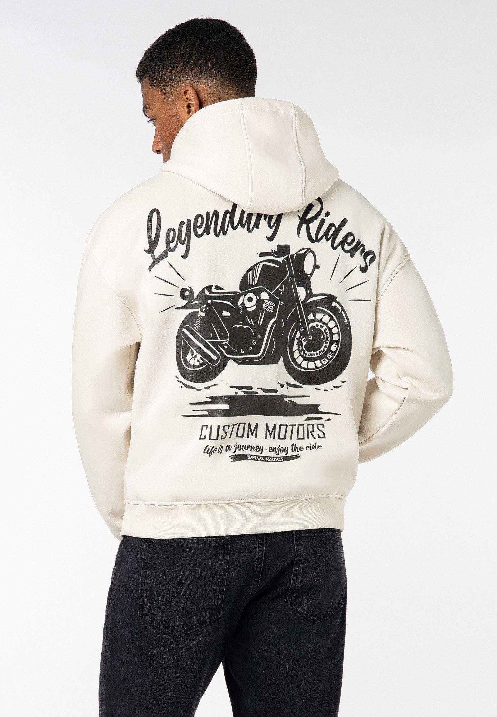 SUBLEVEL Hoodie Herren Kapuzenpullover mit Motorradprint günstig online kaufen