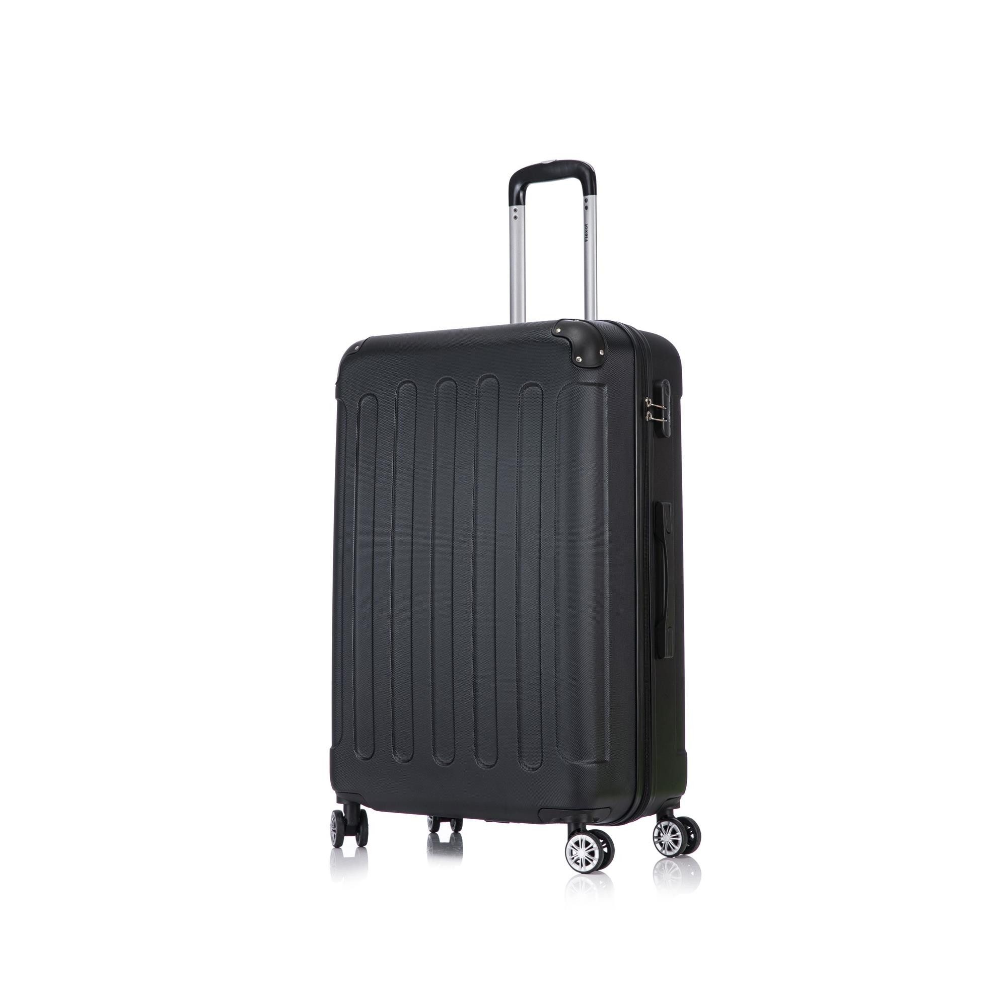 Flexot Hartschalen-Trolley F-2045 Kofferset, 360° Rollen, robuster Reisekoffer, Bordcase, 4 Rollen, Robuster und moderner Koffer mit vier 360° Rollen und Zahlenschloss