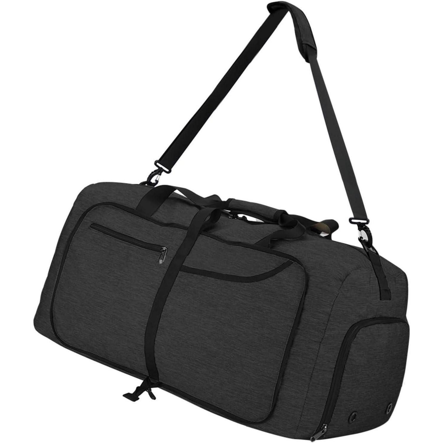 Reisetasche Reisetasche Groß 120L Faltbar Leicht Sporttasche Schwarz