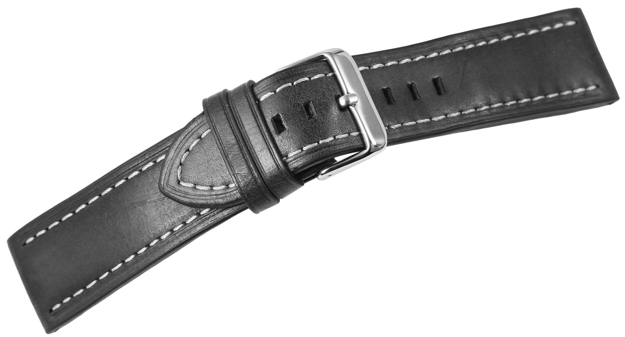 Steinmeister Uhrenarmband 8000527 Hochwertiges Echt-Lederband, schwarz
