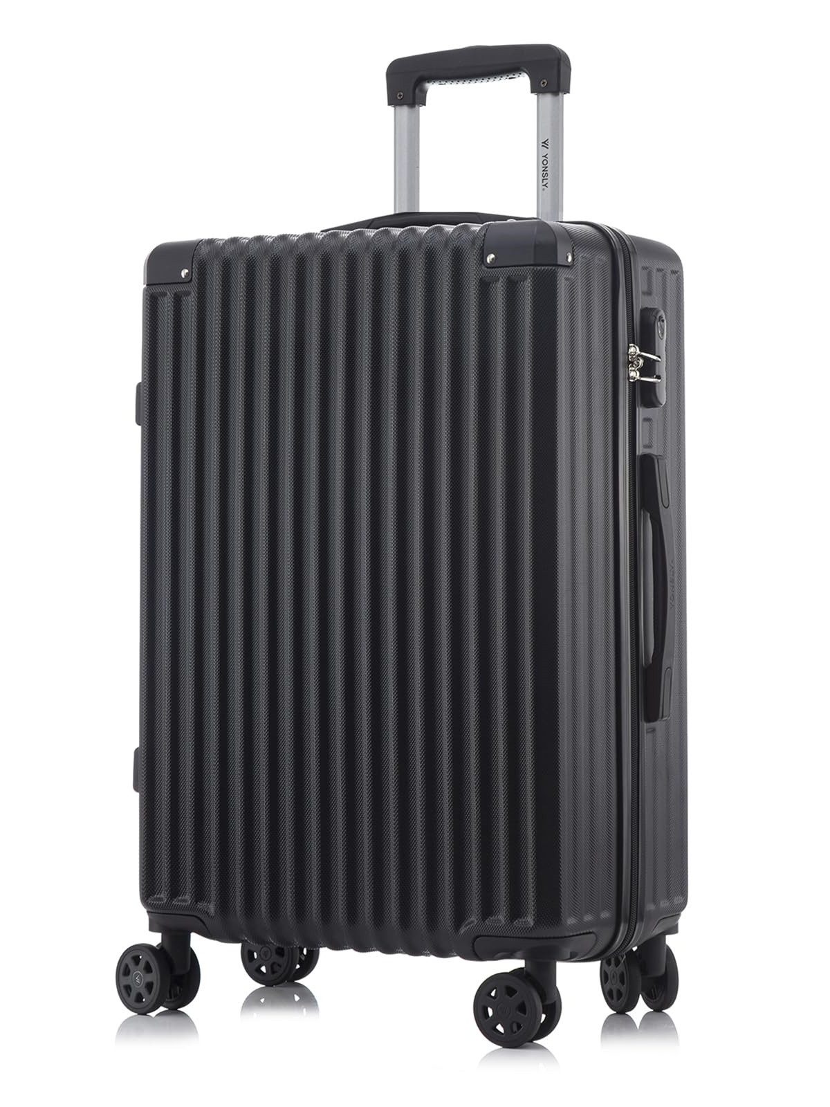 YONSLY Koffer Hartschalen-Reisekoffer Trolley Handgepäck, 4 Rollen, ABS-Hartschale, Zahlenschloss, weicher Gummigriff