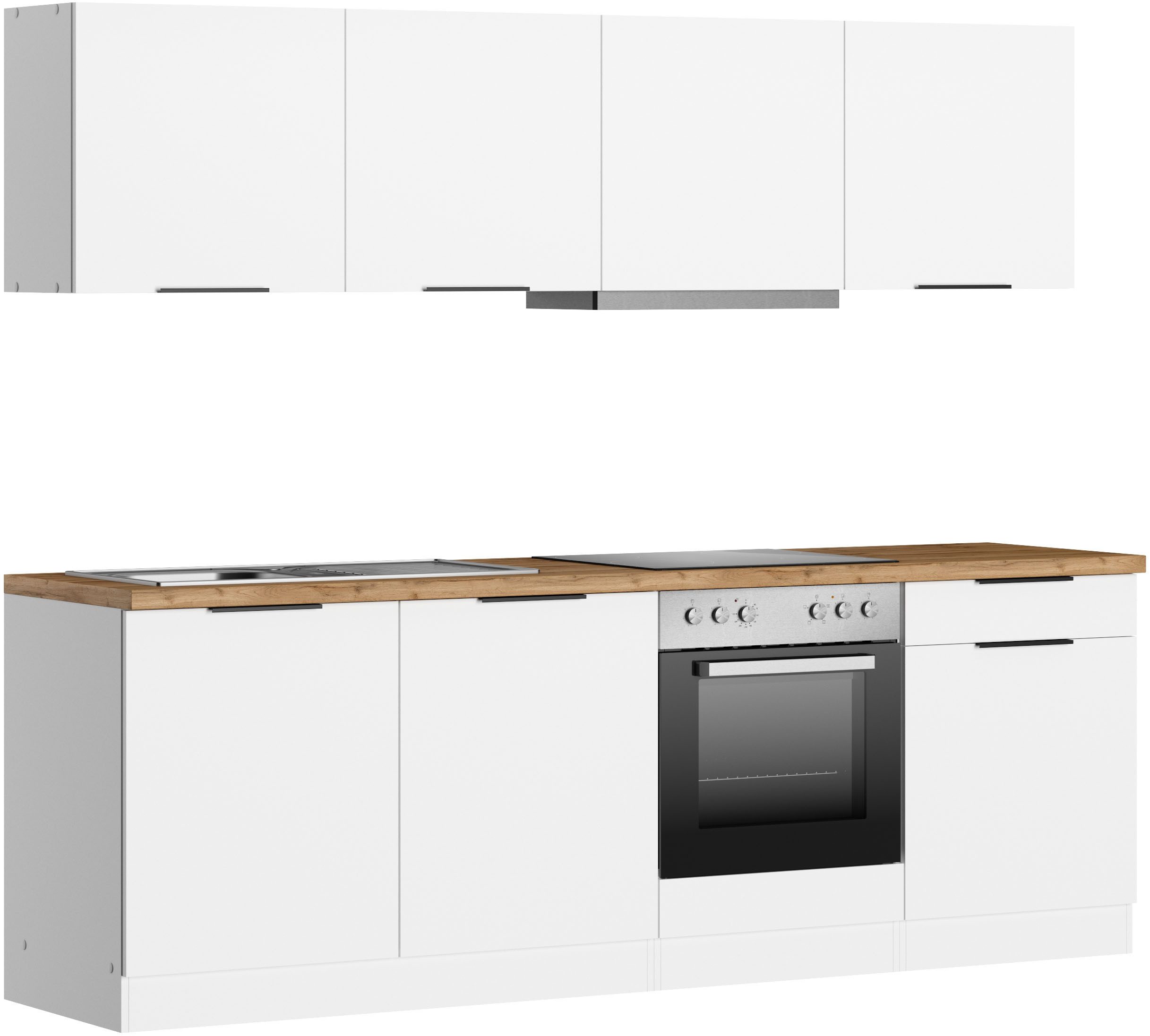 CENTRE DE CUISINE Meuble de cuisine KS-Lagos2, largeur 240 cm, avec électroménager en option, plan de travail de 38 mm d'épaisseur