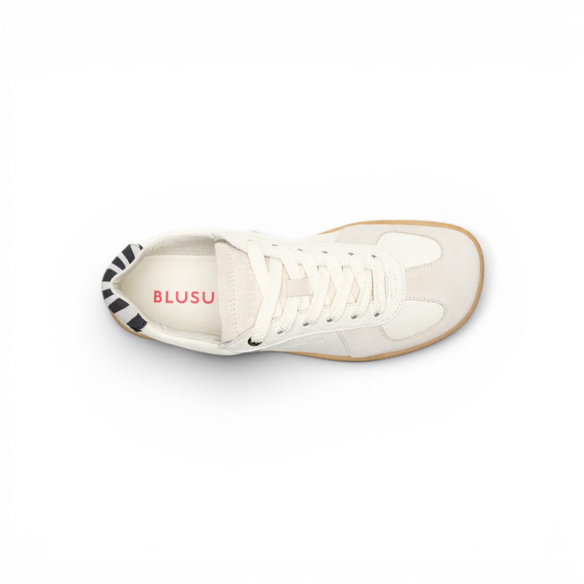 BLUSUN BLSN-200W (Veloursleder, flexible Sohle) weiss/zebra Damen Barfußschuh